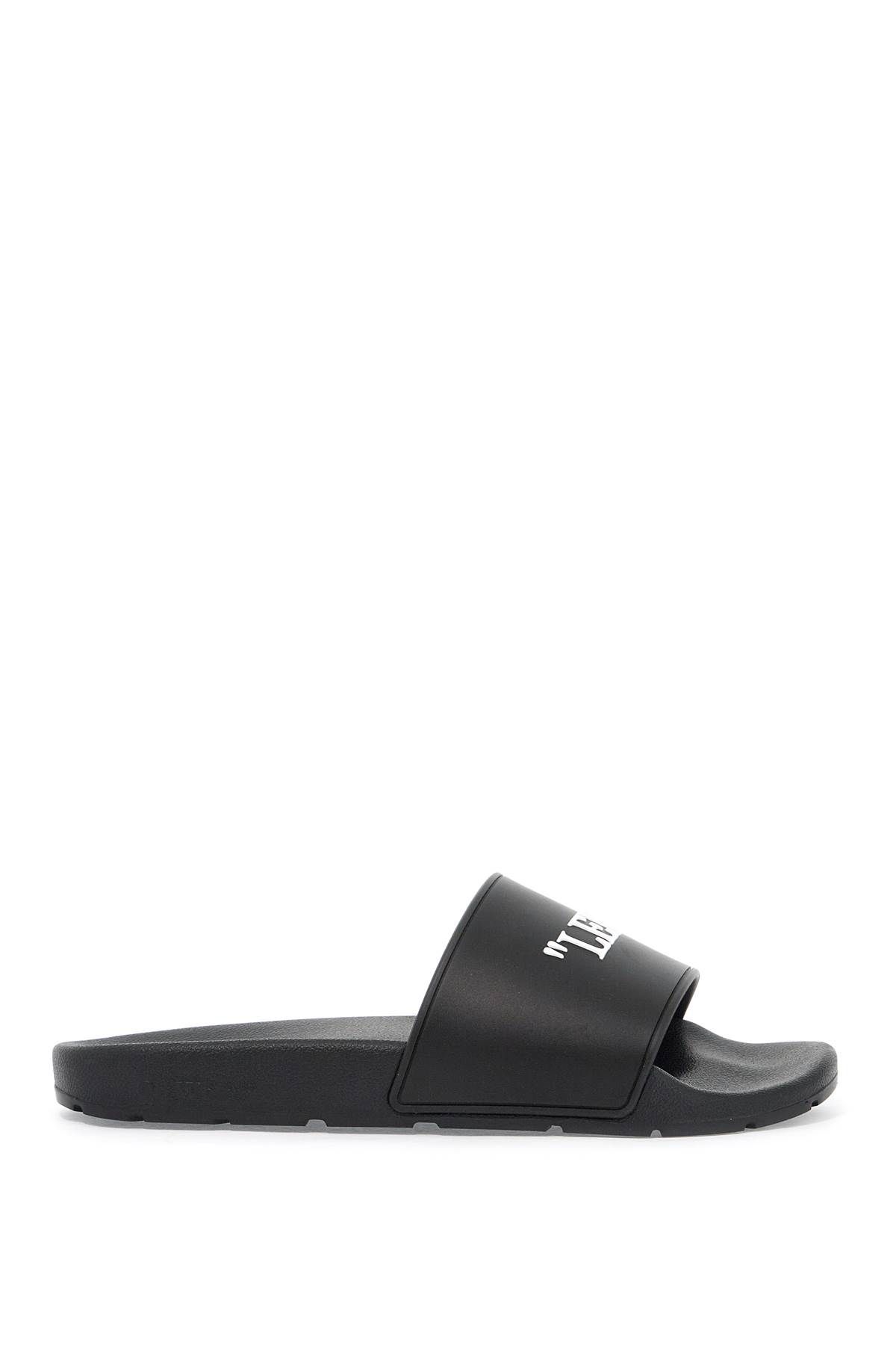 Shop Off-white Rubber Slides For Left And Right In Black