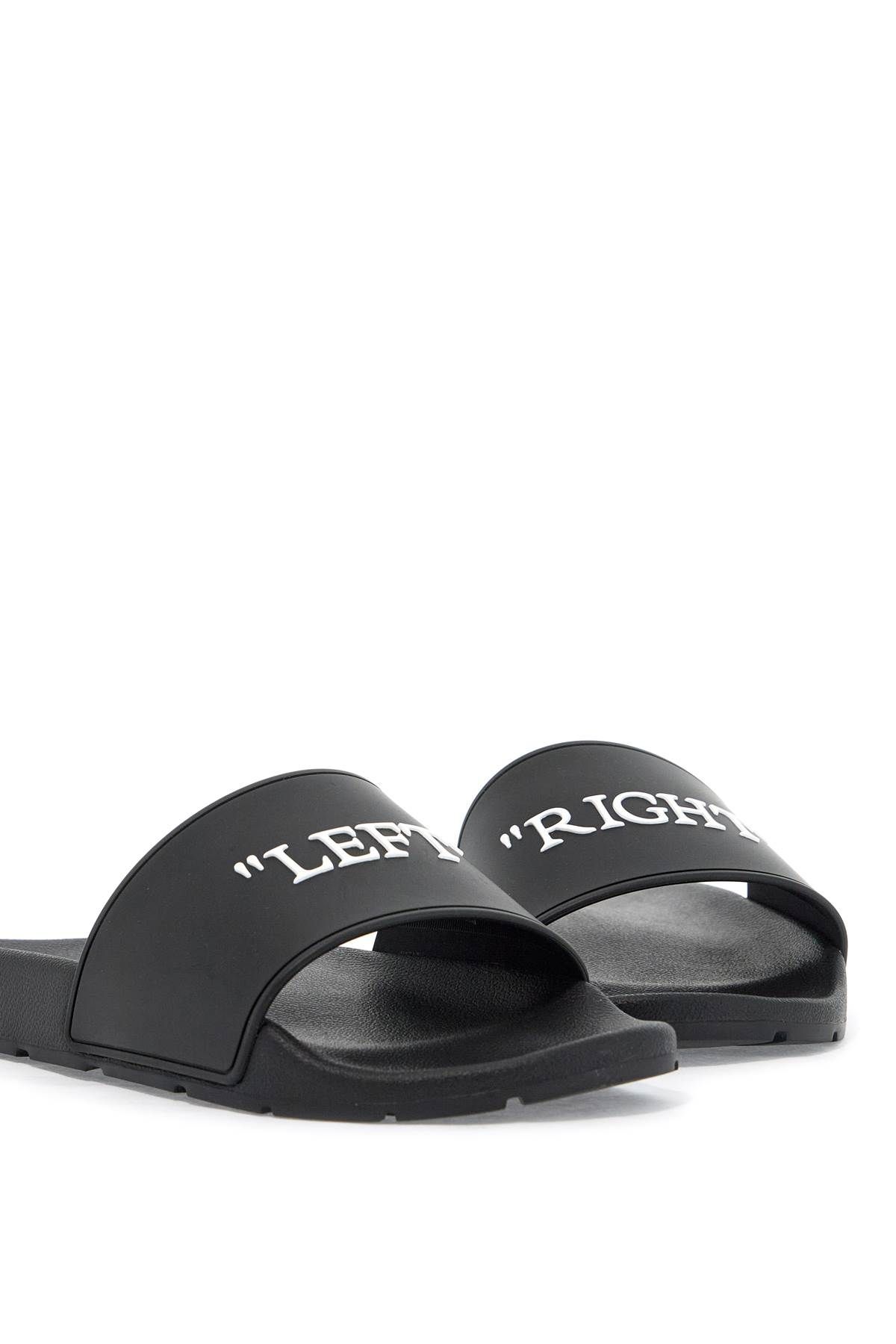 Shop Off-white Rubber Slides For Left And Right In Black