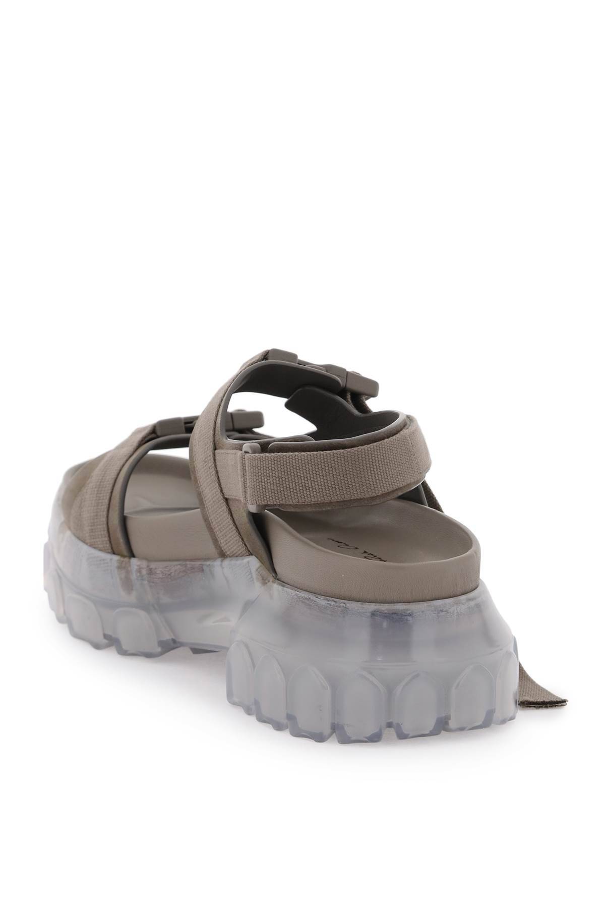 Shop Rick Owens Sandals With Tractor Sole In Grey