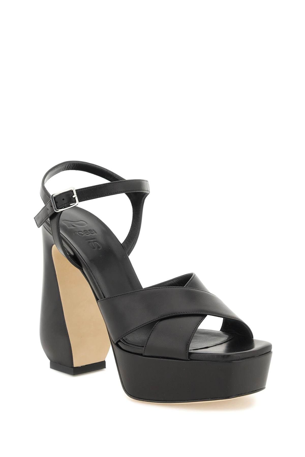 Shop Si Rossi Leather '' Sandals In Black