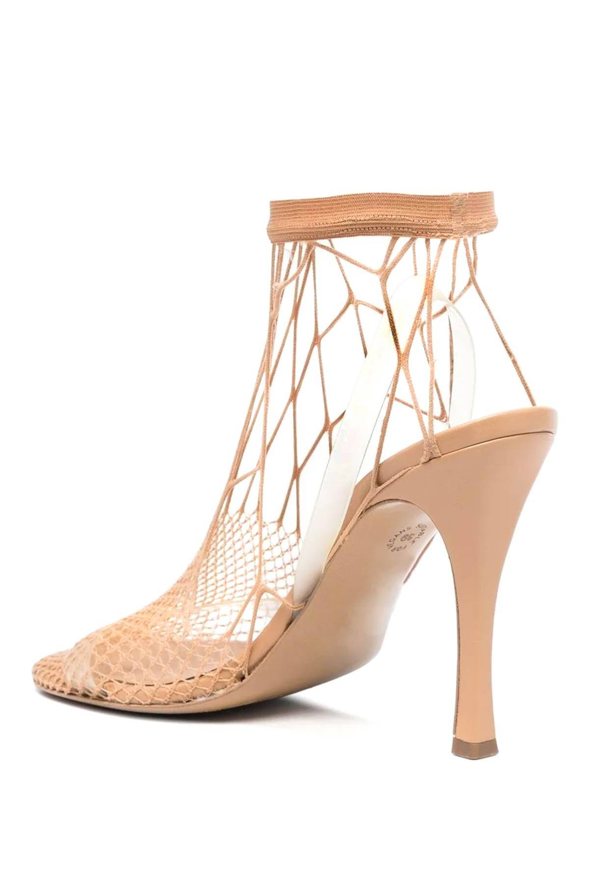 Shop Stella Mccartney 'stella 100' Mesh Sandals In Beige
