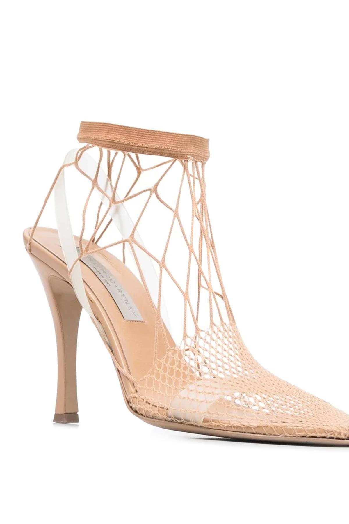 Shop Stella Mccartney 'stella 100' Mesh Sandals In Beige