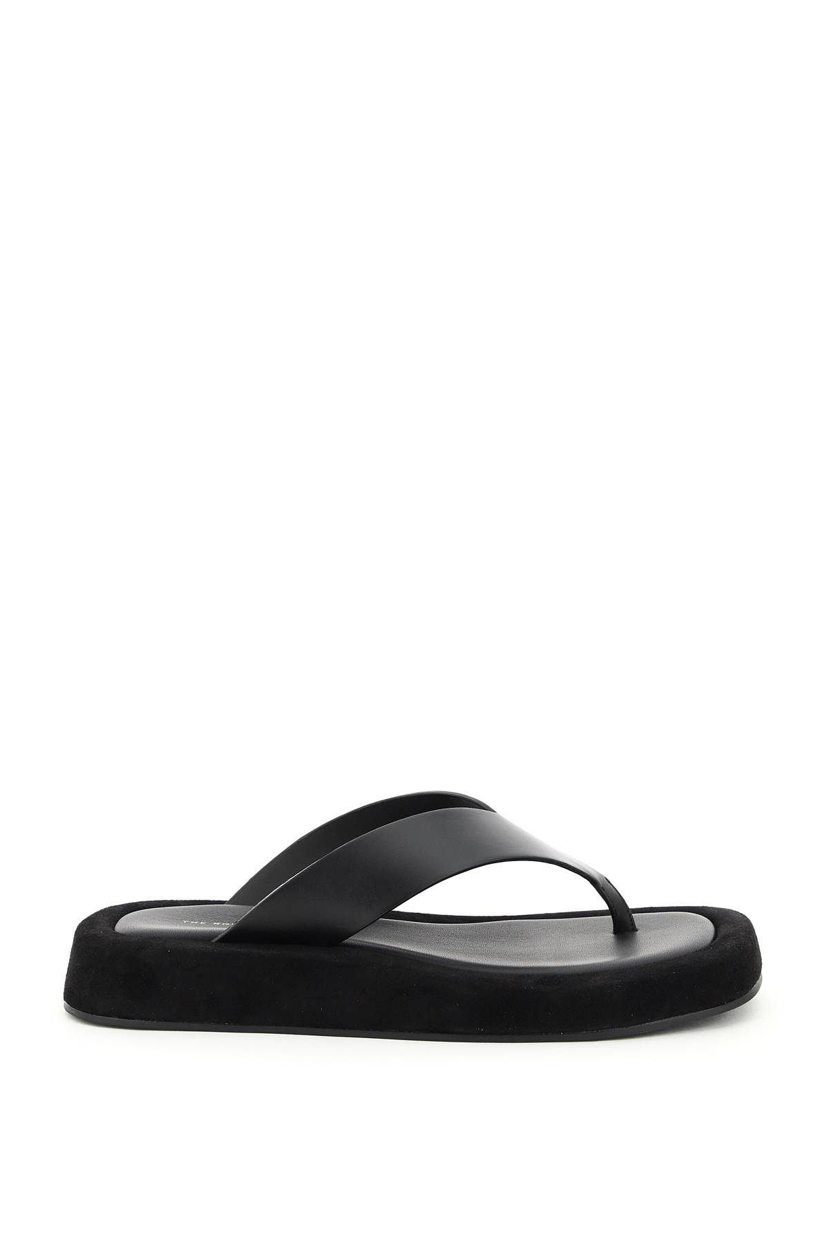 Shop The Row Ginza Thong Sandals In Black
