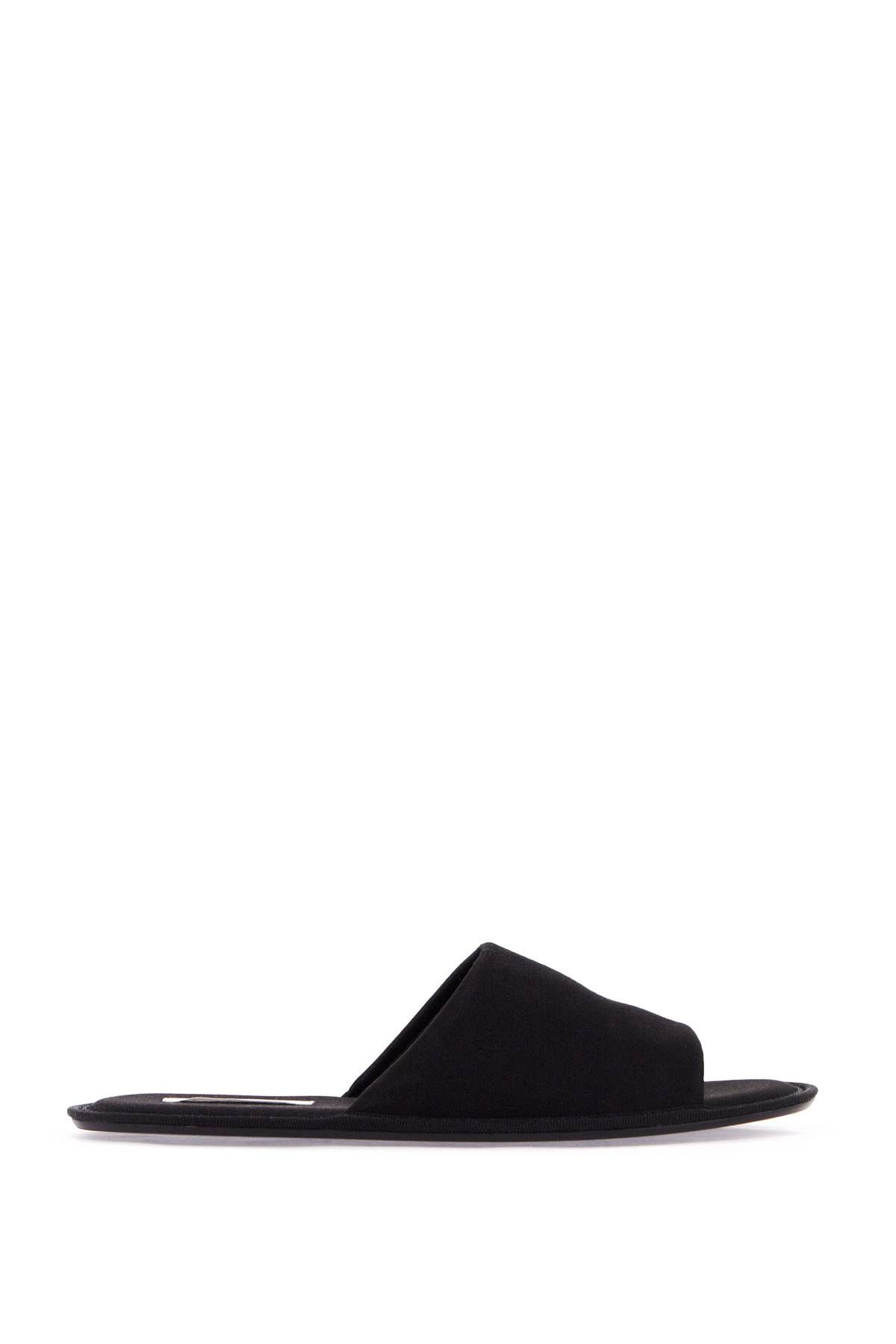 Shop The Row Silk Blend Open Toe Slipper In In Black