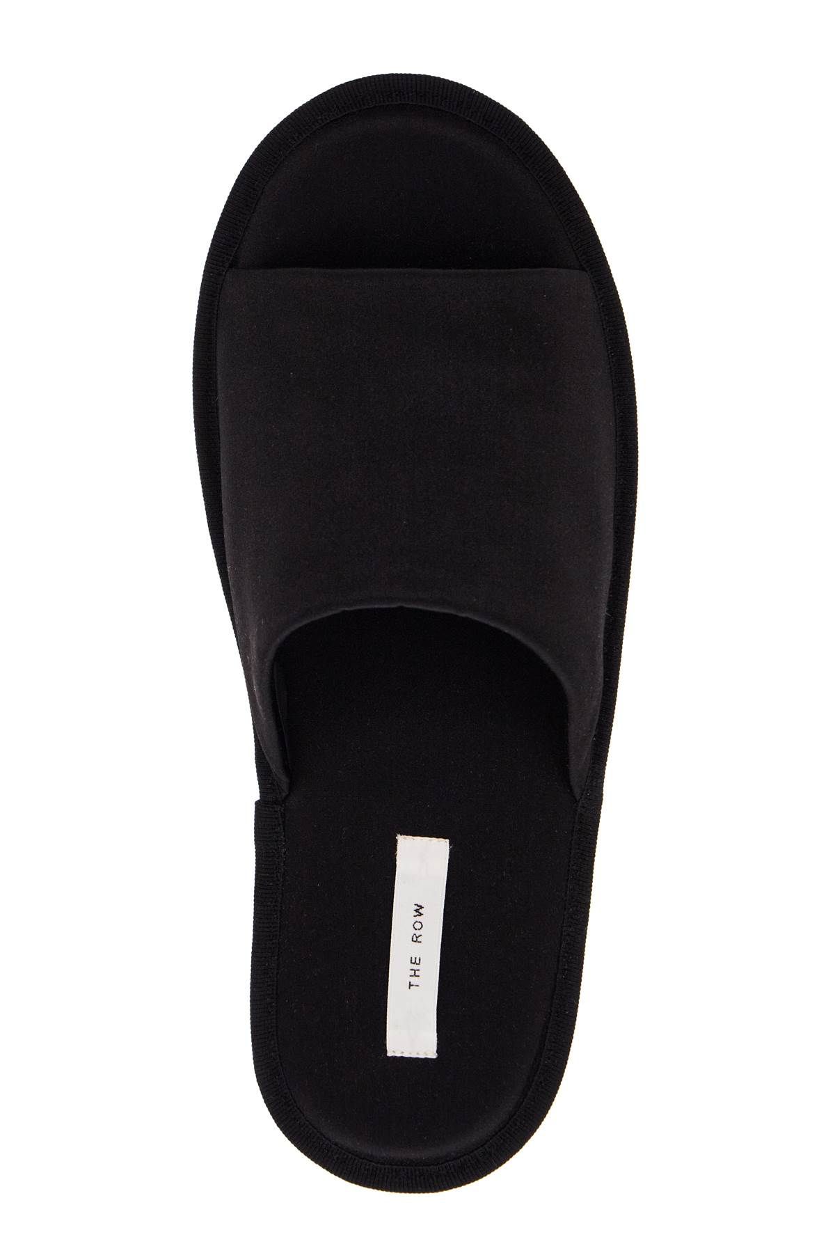 Shop The Row Silk Blend Open Toe Slipper In In Black