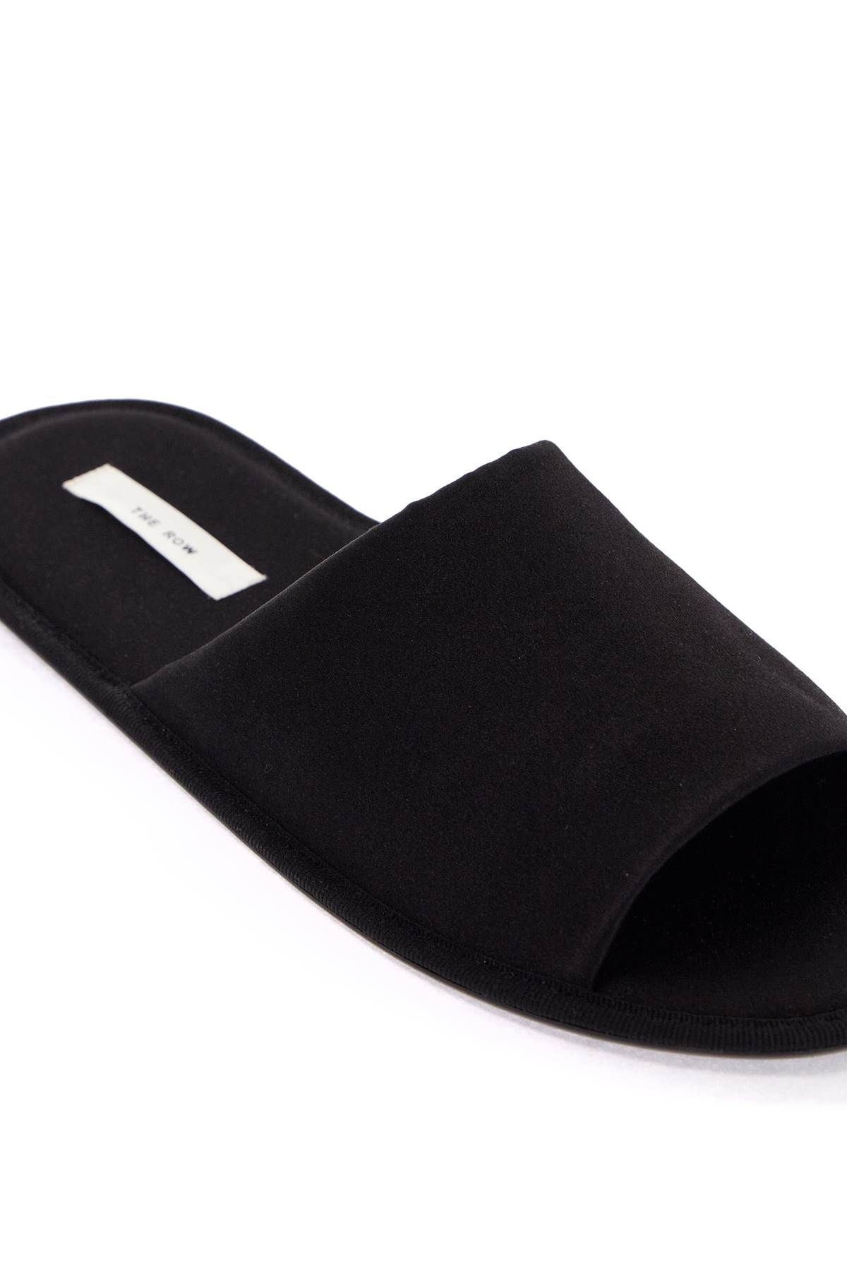 Shop The Row Silk Blend Open Toe Slipper In In Black