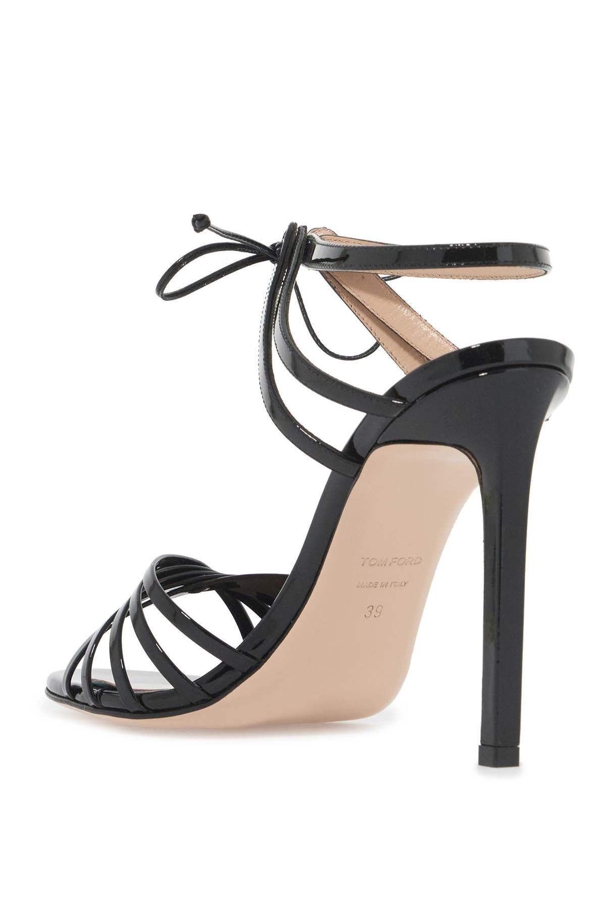 Shop Tom Ford Glossy Sandals With Criss-cross In Black