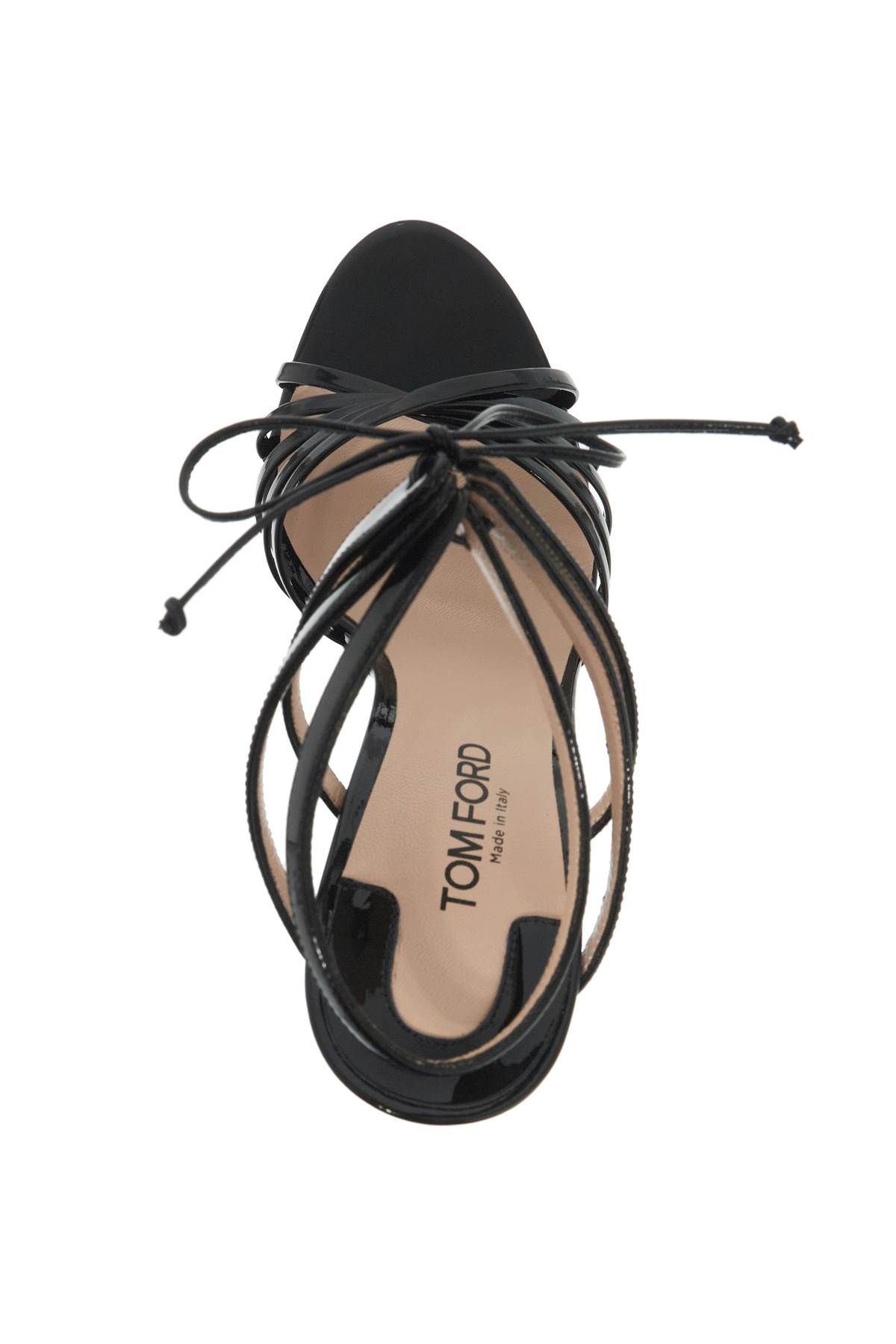 Shop Tom Ford Glossy Sandals With Criss-cross In Black