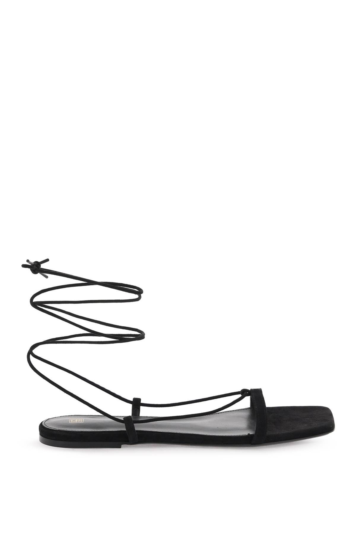 Shop Totême Suede Sandals For Women In Black
