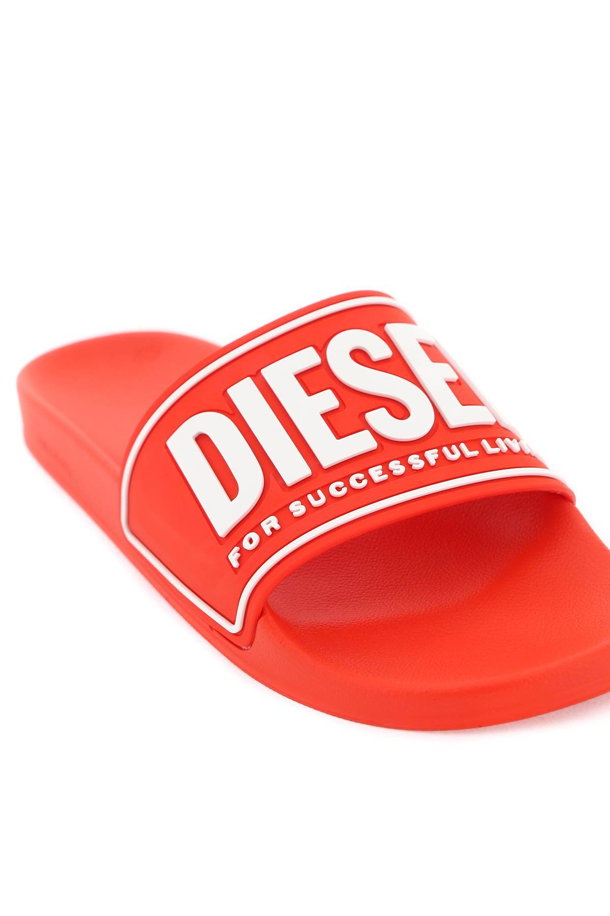 Shop Diesel Sa-mayemi Cc Slides In Red,white