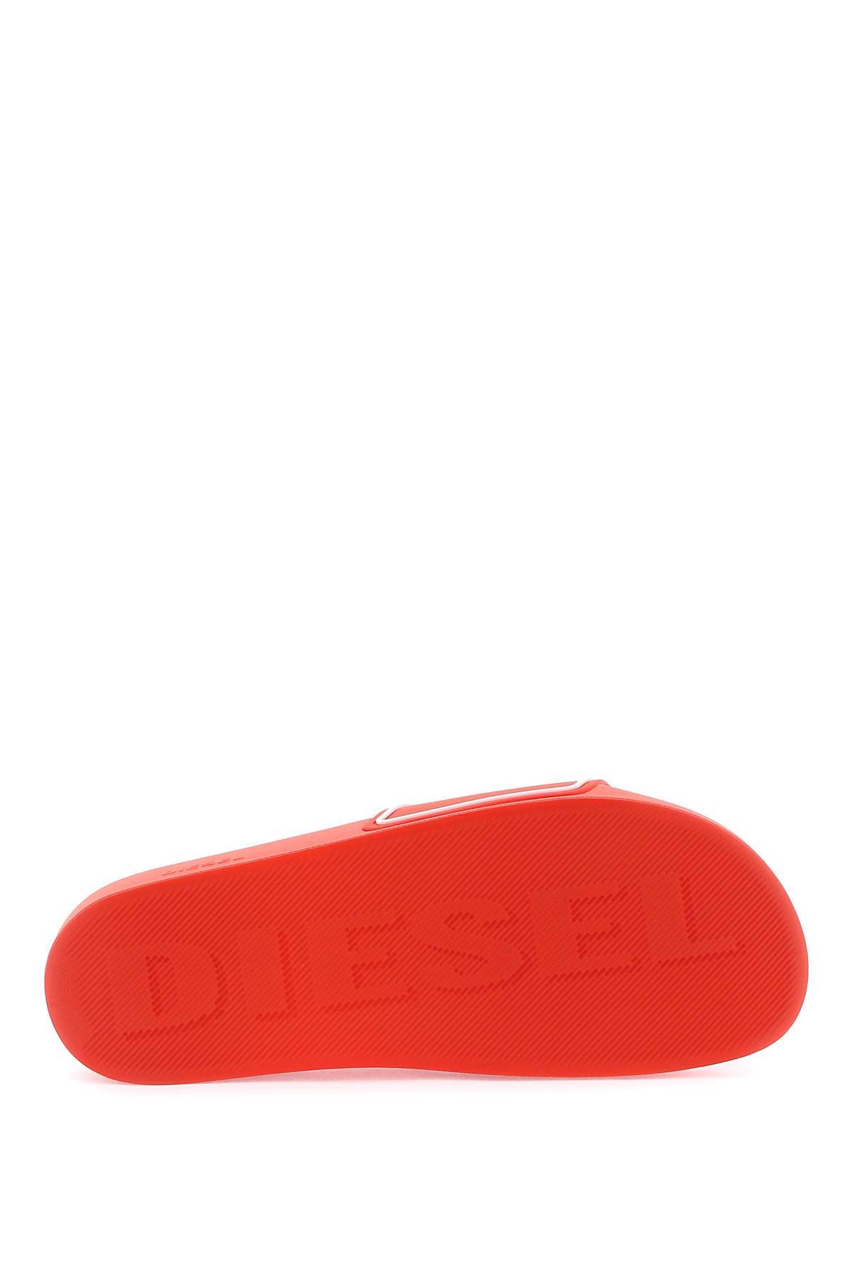 Shop Diesel Sa-mayemi Cc Slides In Red,white