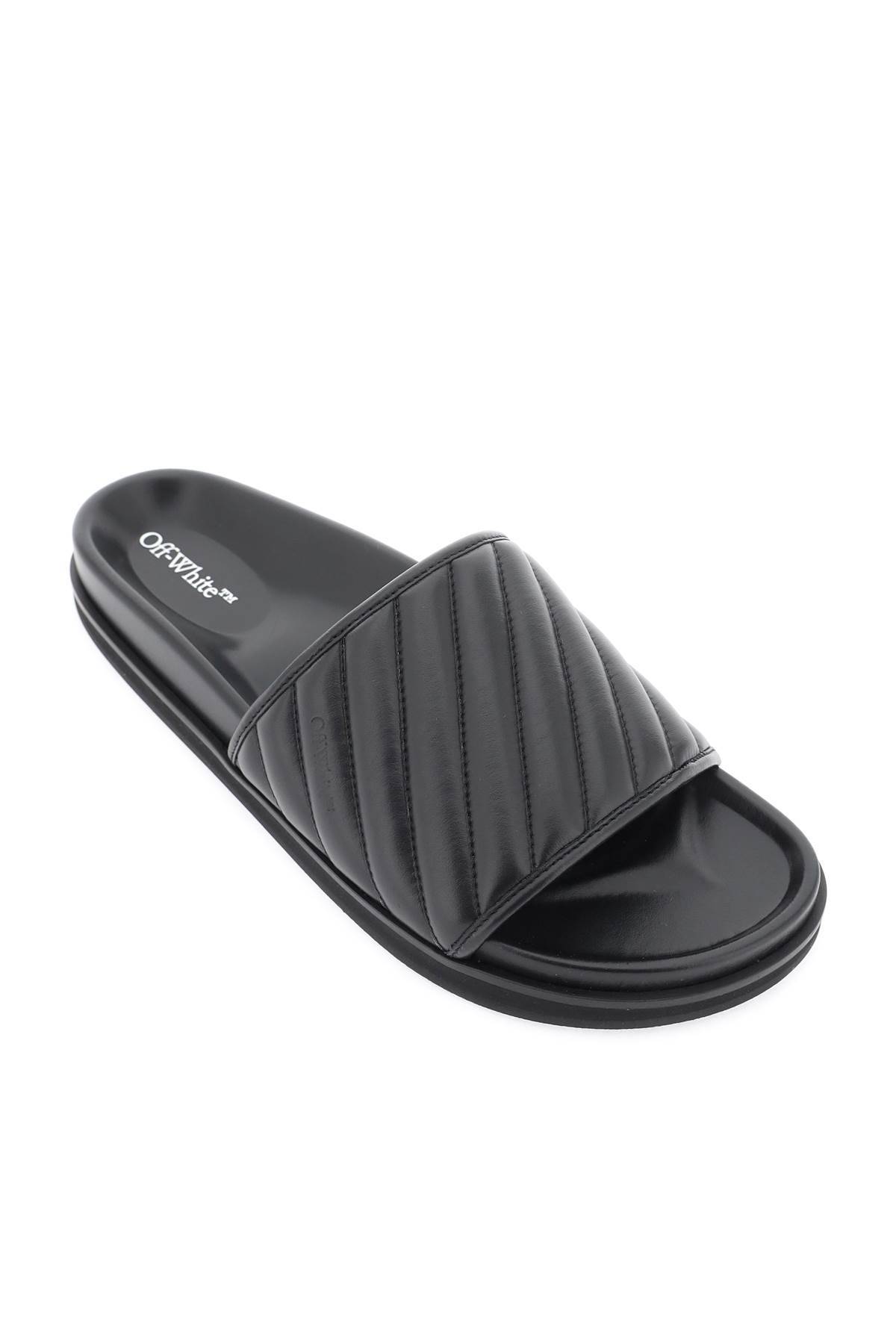 Shop Off-white Duffle Sliders In Black