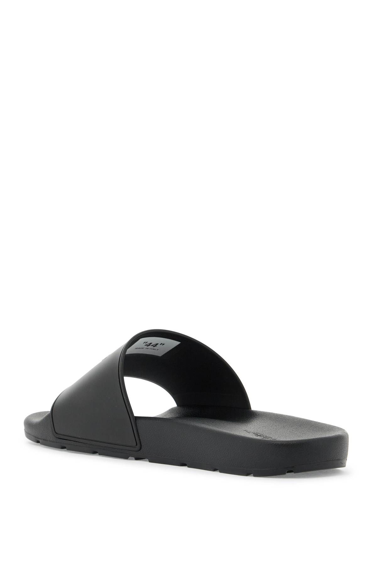 Shop Off-white Rubber Slides For Left And Right In Black