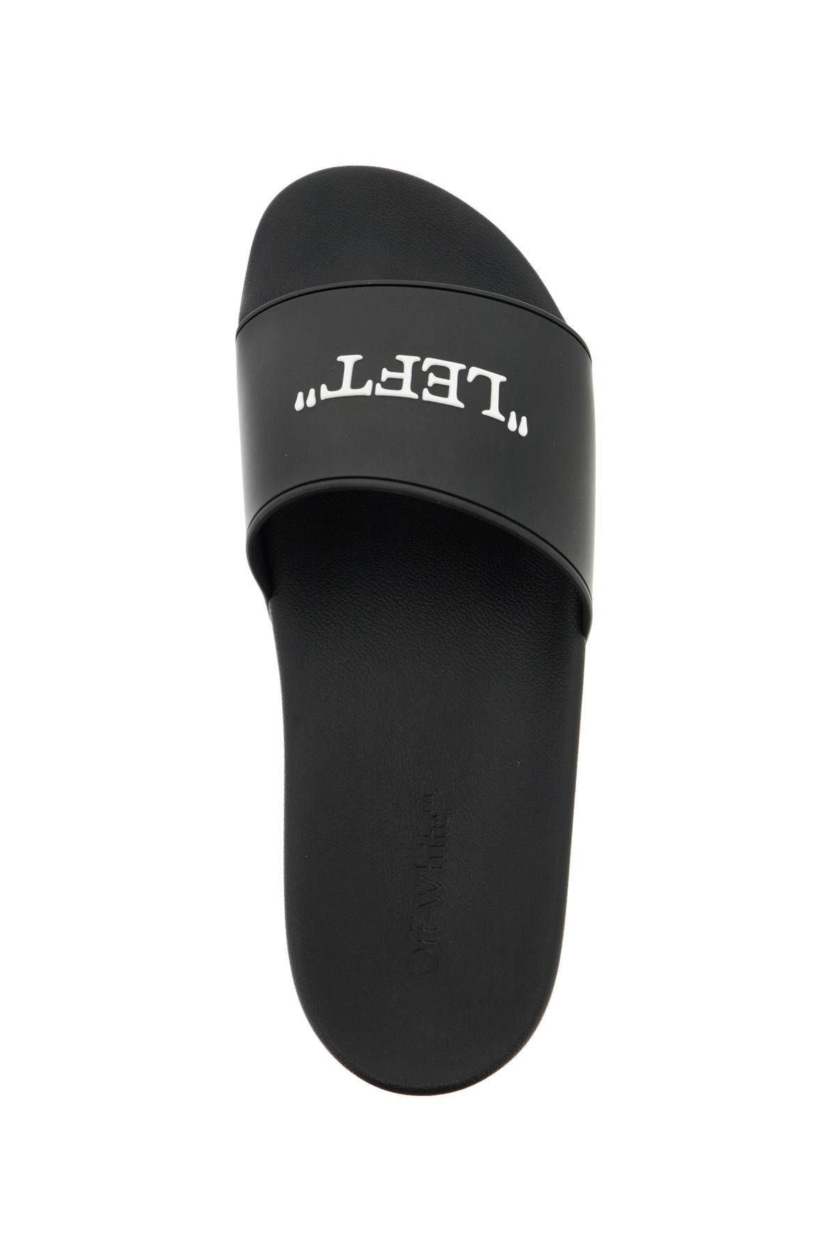 Shop Off-white Rubber Slides For Left And Right In Black