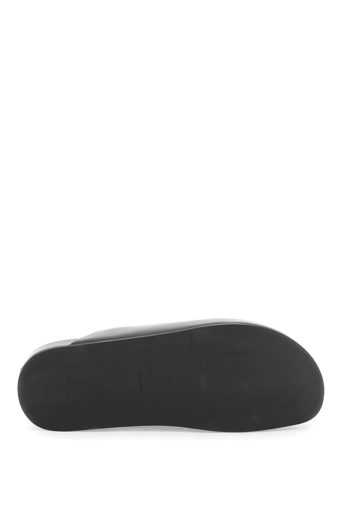 Shop Ferragamo Smooth Leather Clogs In Black