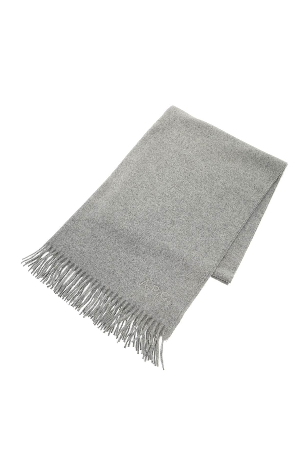 Shop Apc Alix Brodée Wool Scarf In Grey