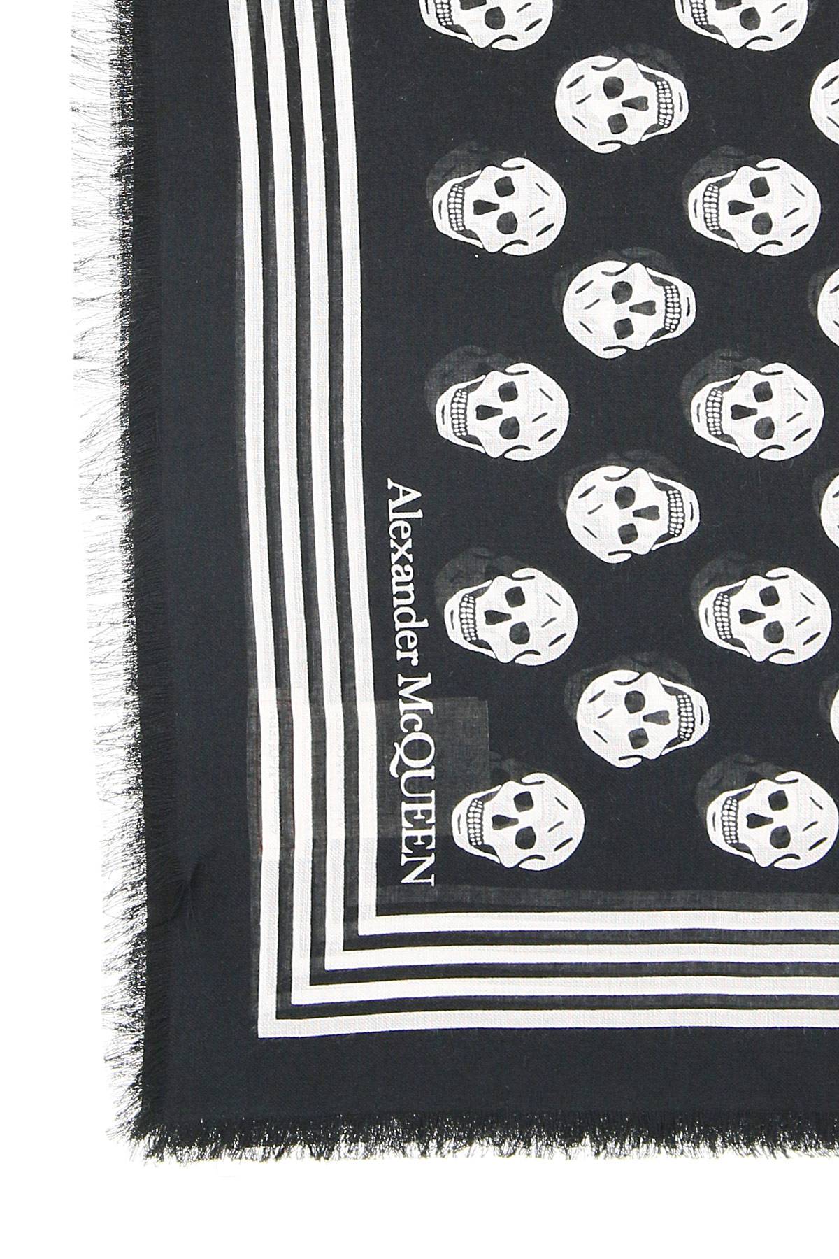 Shop Alexander Mcqueen Biker Skull Scarf In White,black