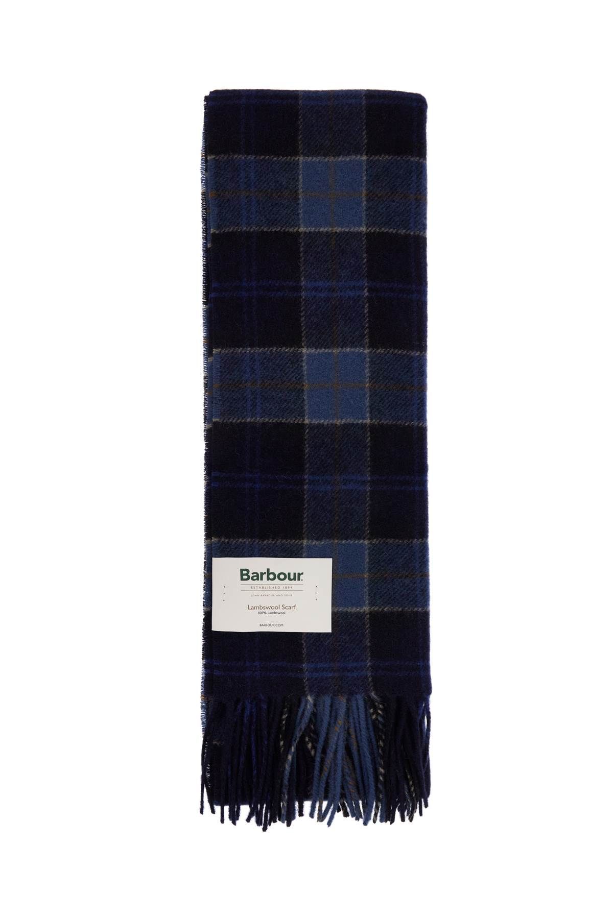 Shop Barbour Wool Tartan Scarf For In Blue