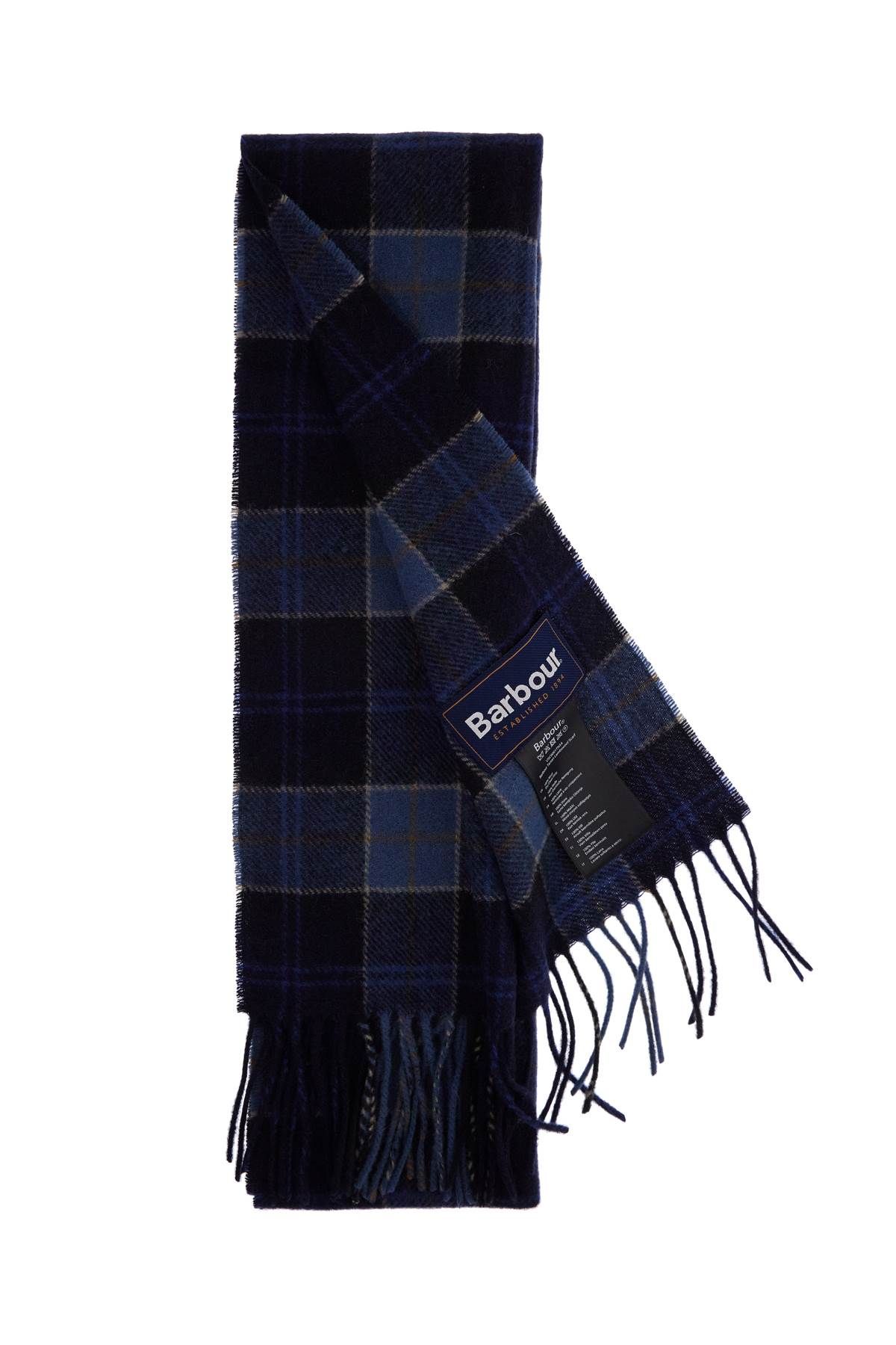 Shop Barbour Wool Tartan Scarf For In Blue