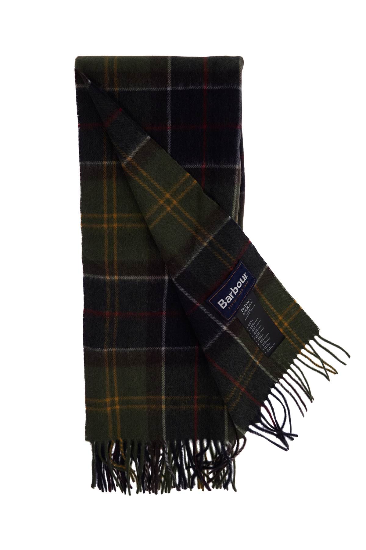 Shop Barbour "braden Tartan Wool Scar In Green