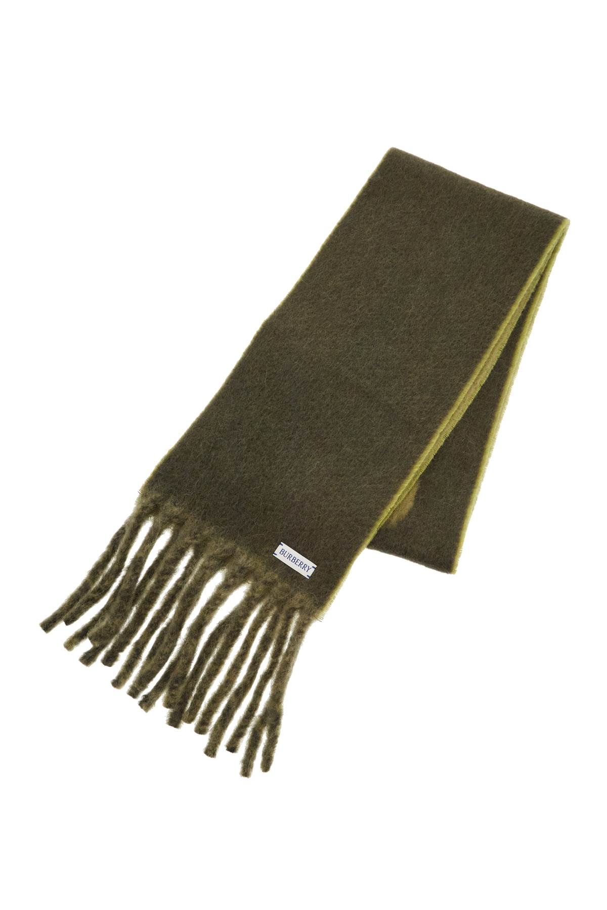 Shop Burberry Reversible Alpaca Blend Scarf In Green