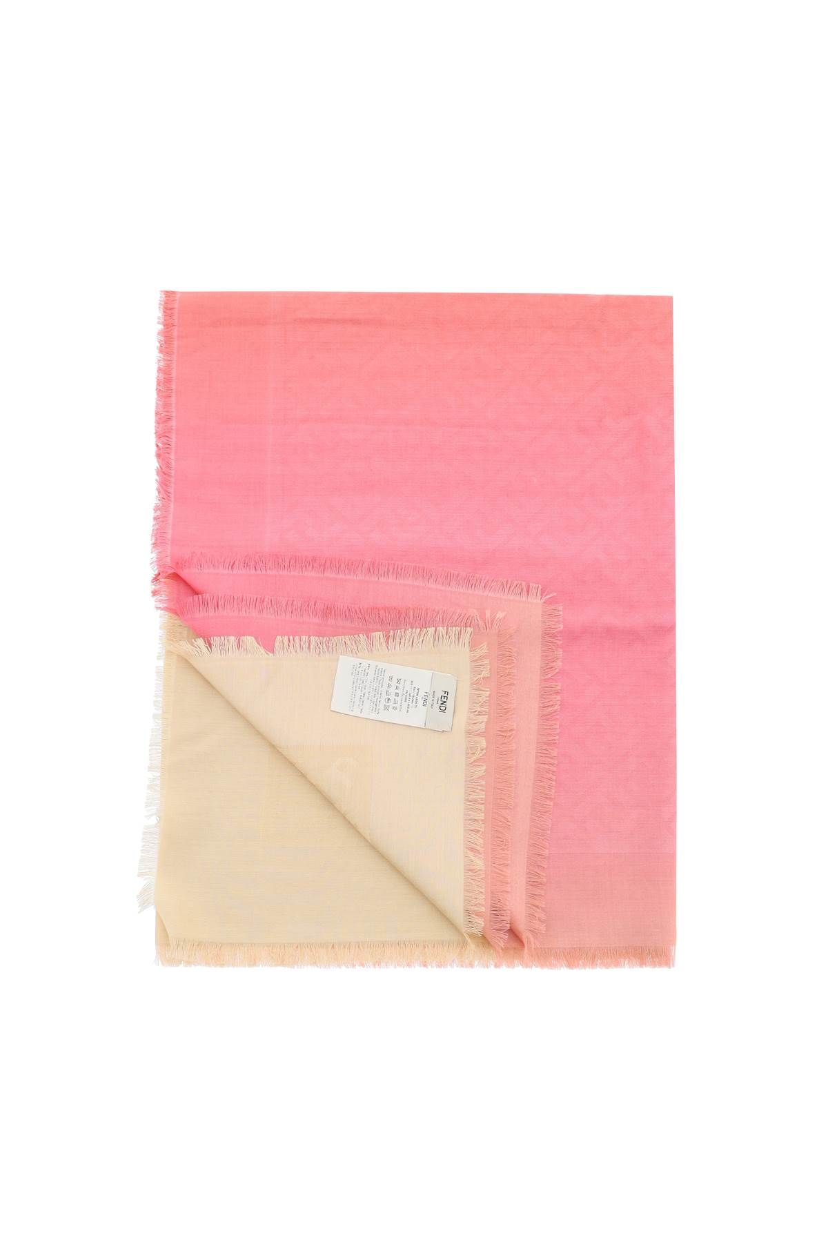 Shop Fendi "silk And Wool Dégradé Sh In Pink