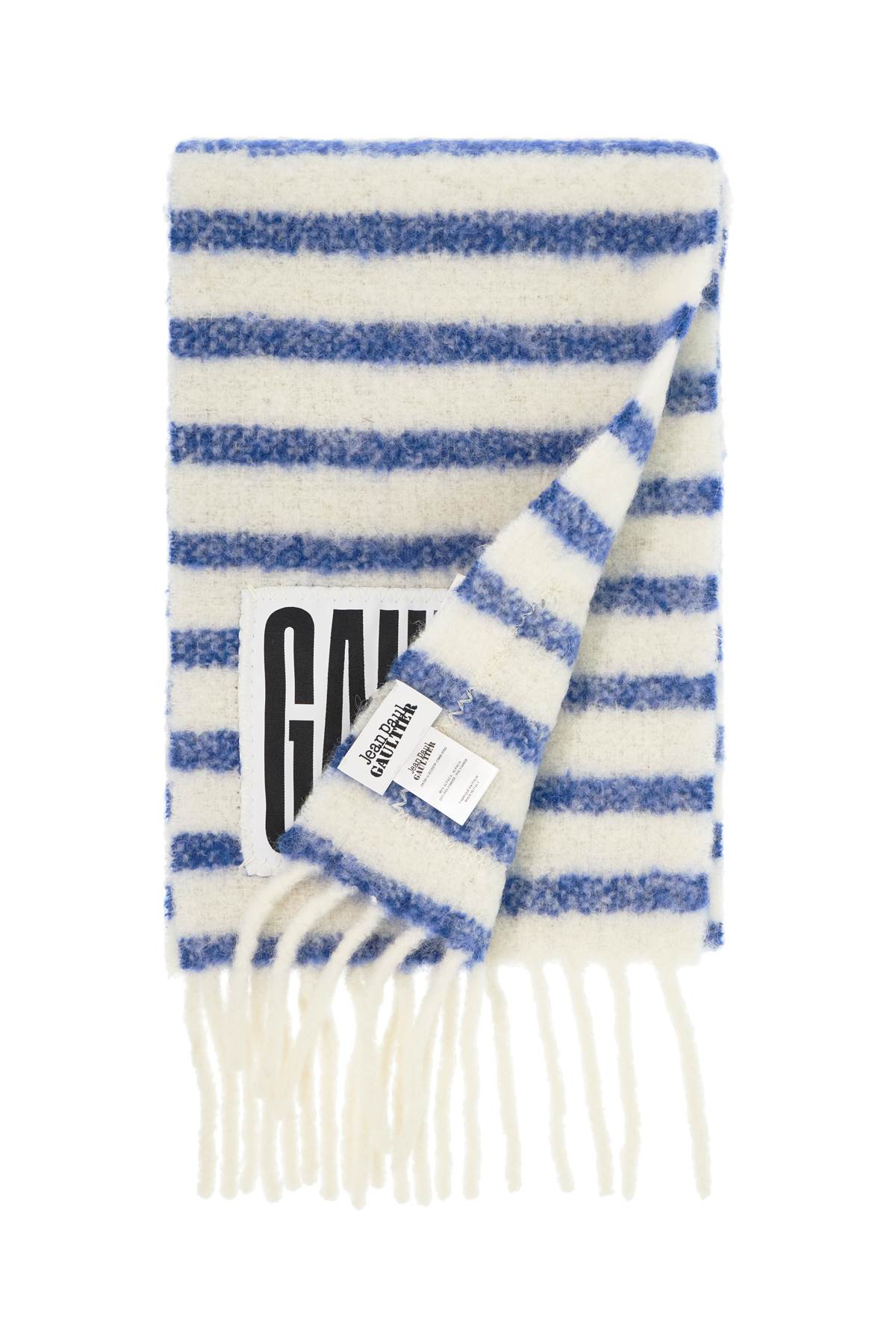 Shop Jean Paul Gaultier Striped Alpaca Blend Marinière Scar In White