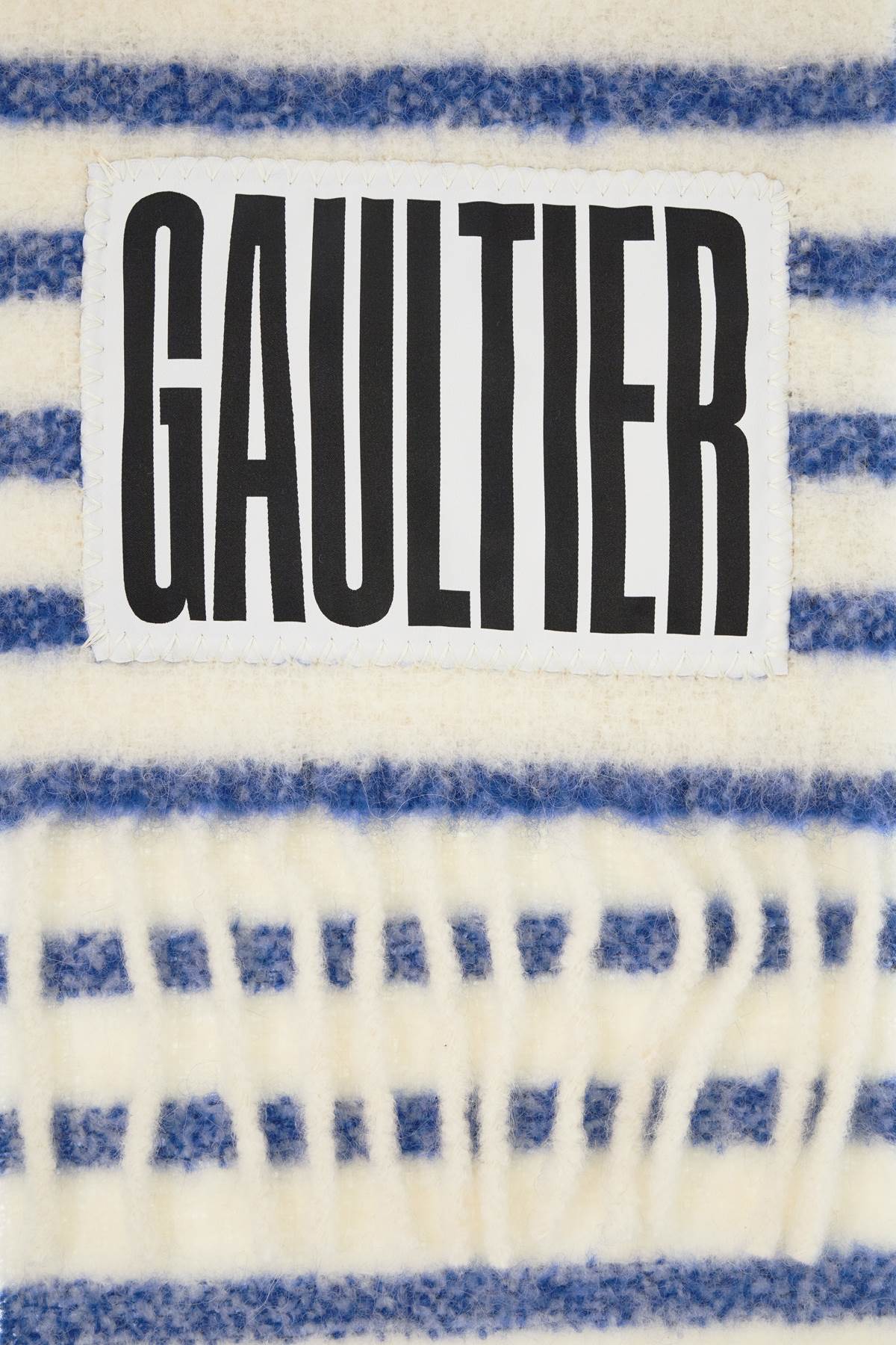 Shop Jean Paul Gaultier Striped Alpaca Blend Marinière Scar In White