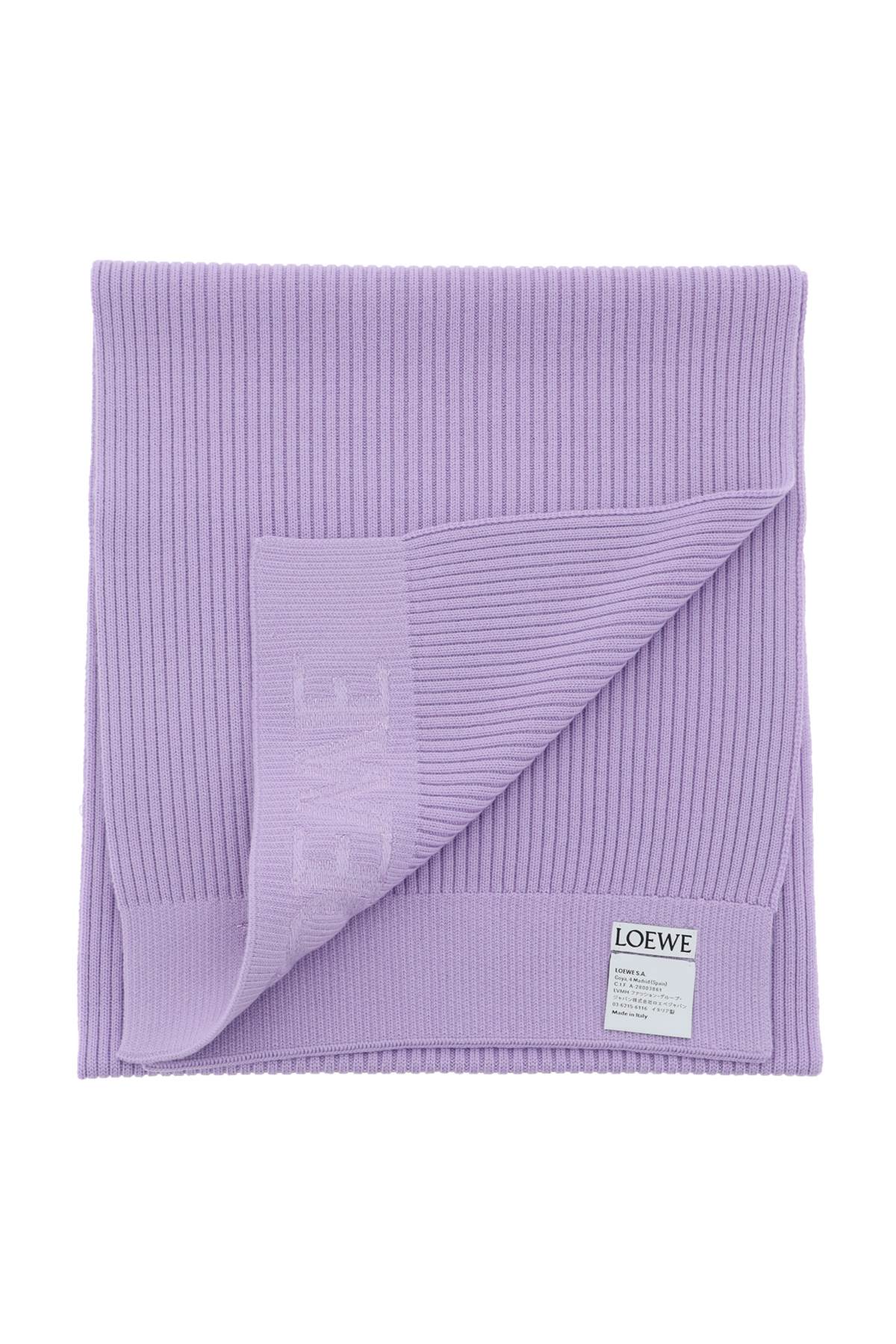 Shop Loewe Wool Scarf In Purple