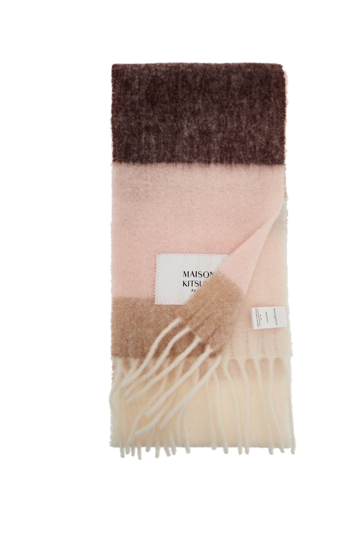 Shop Maison Kitsuné Alpaca Wool Scarf In Beige