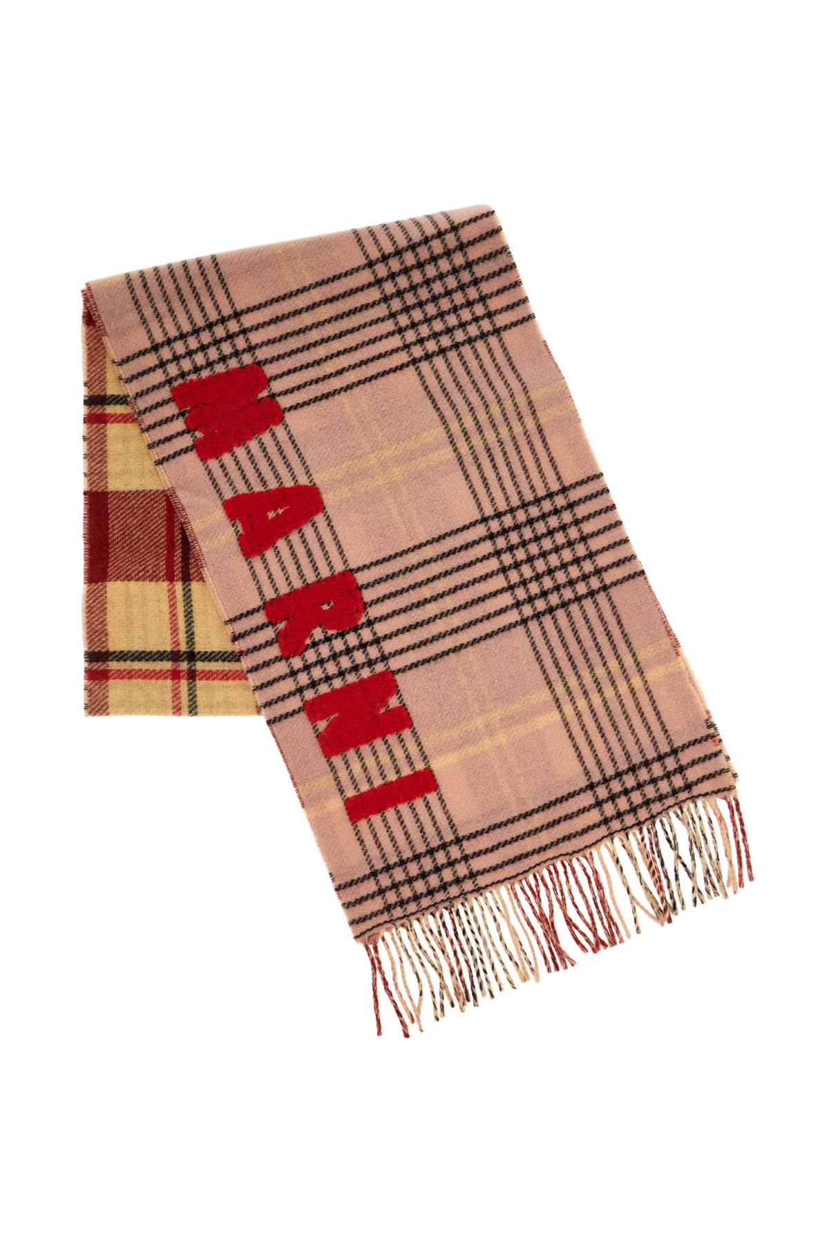 Shop Marni Double Check Wool Scarf In 8 In Pink