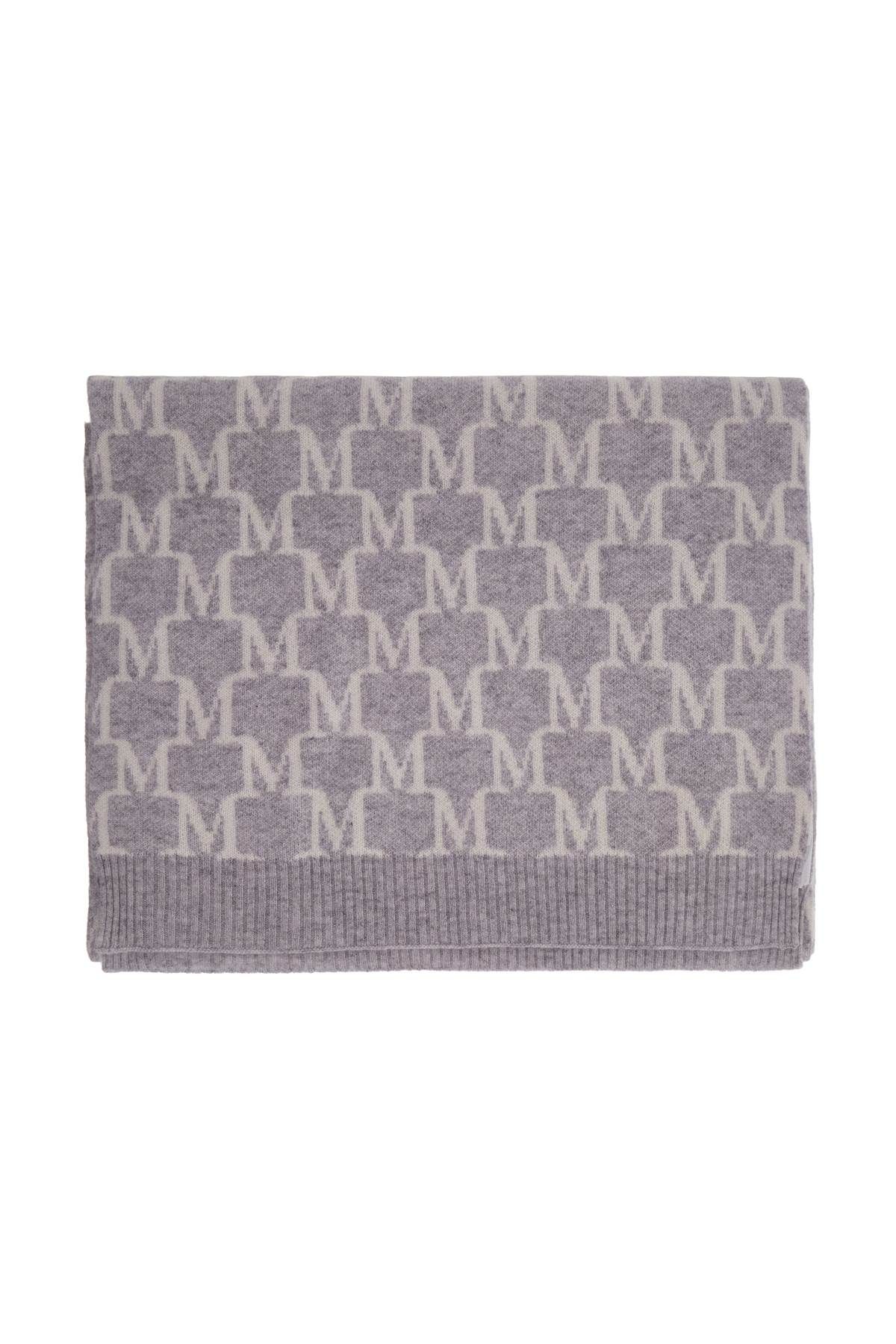 Shop Max Mara "cashmere Logo Scarf" In Grey