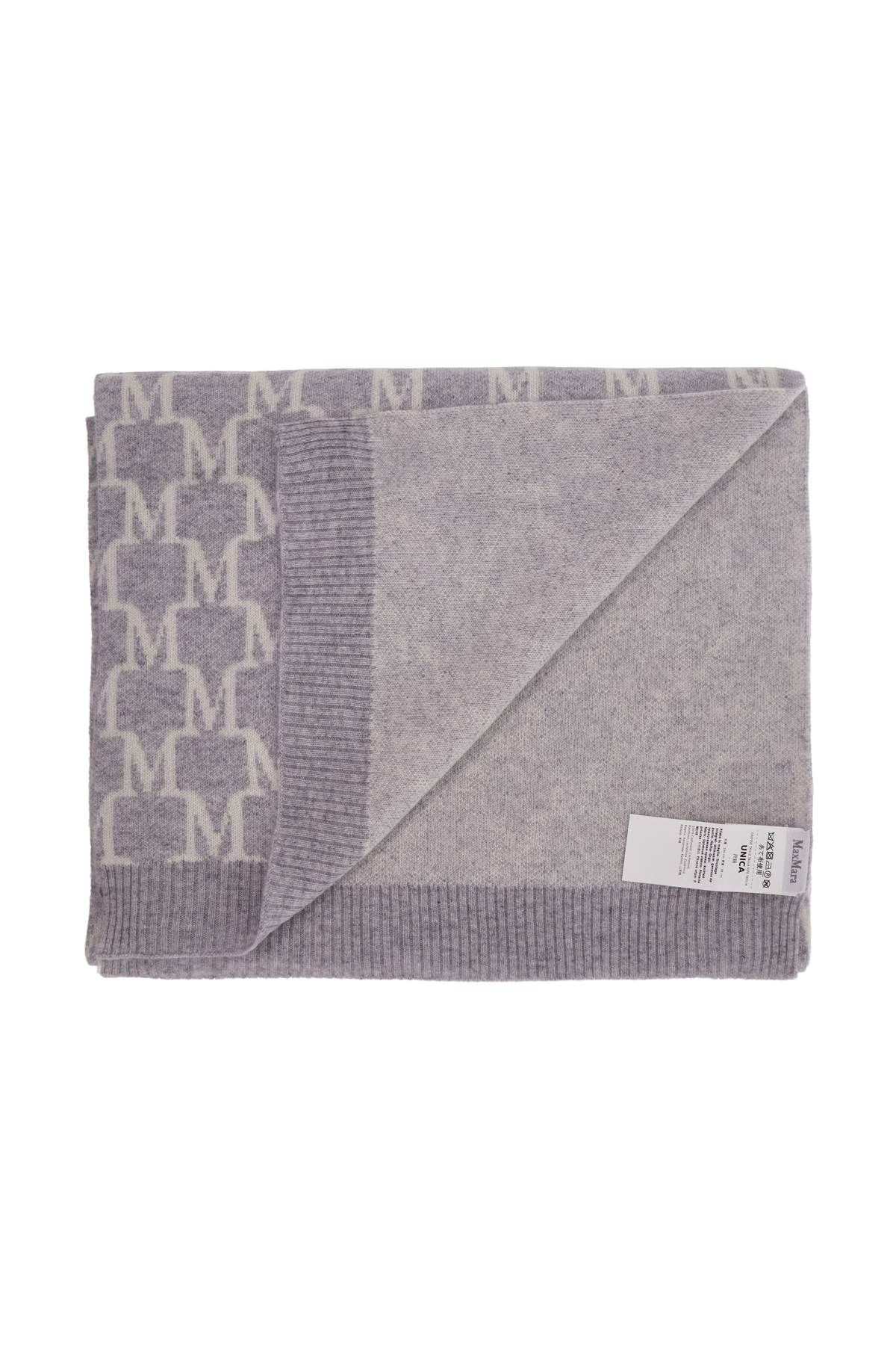 Shop Max Mara "cashmere Logo Scarf" In Grey