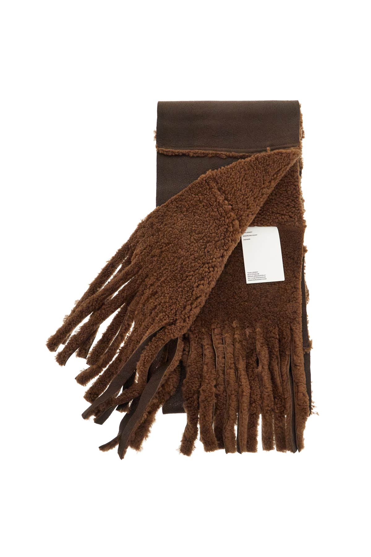 Shop Our Legacy Shearling Scarf Made In Brown