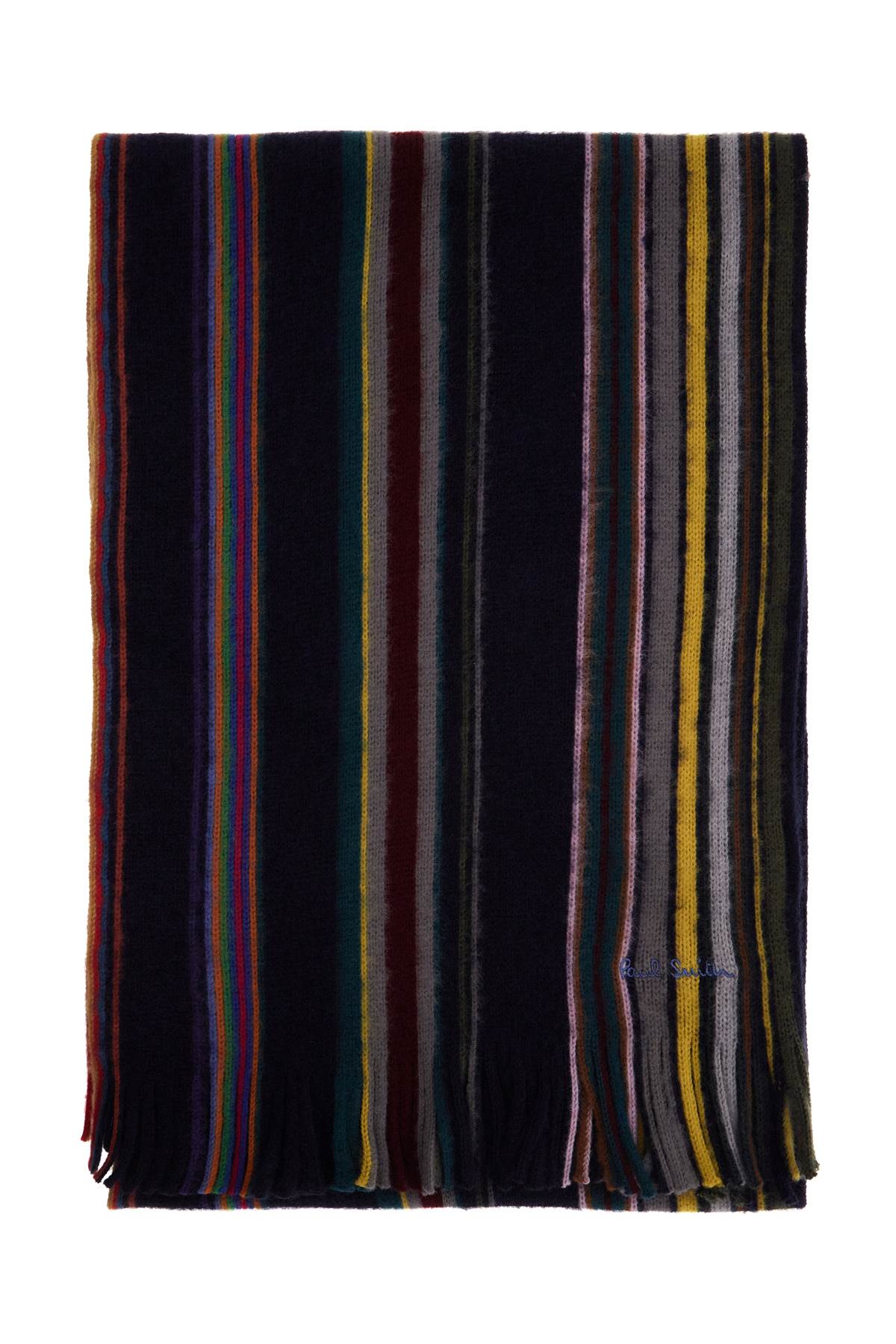 Shop Paul Smith Multicolored Striped Wool Scarf