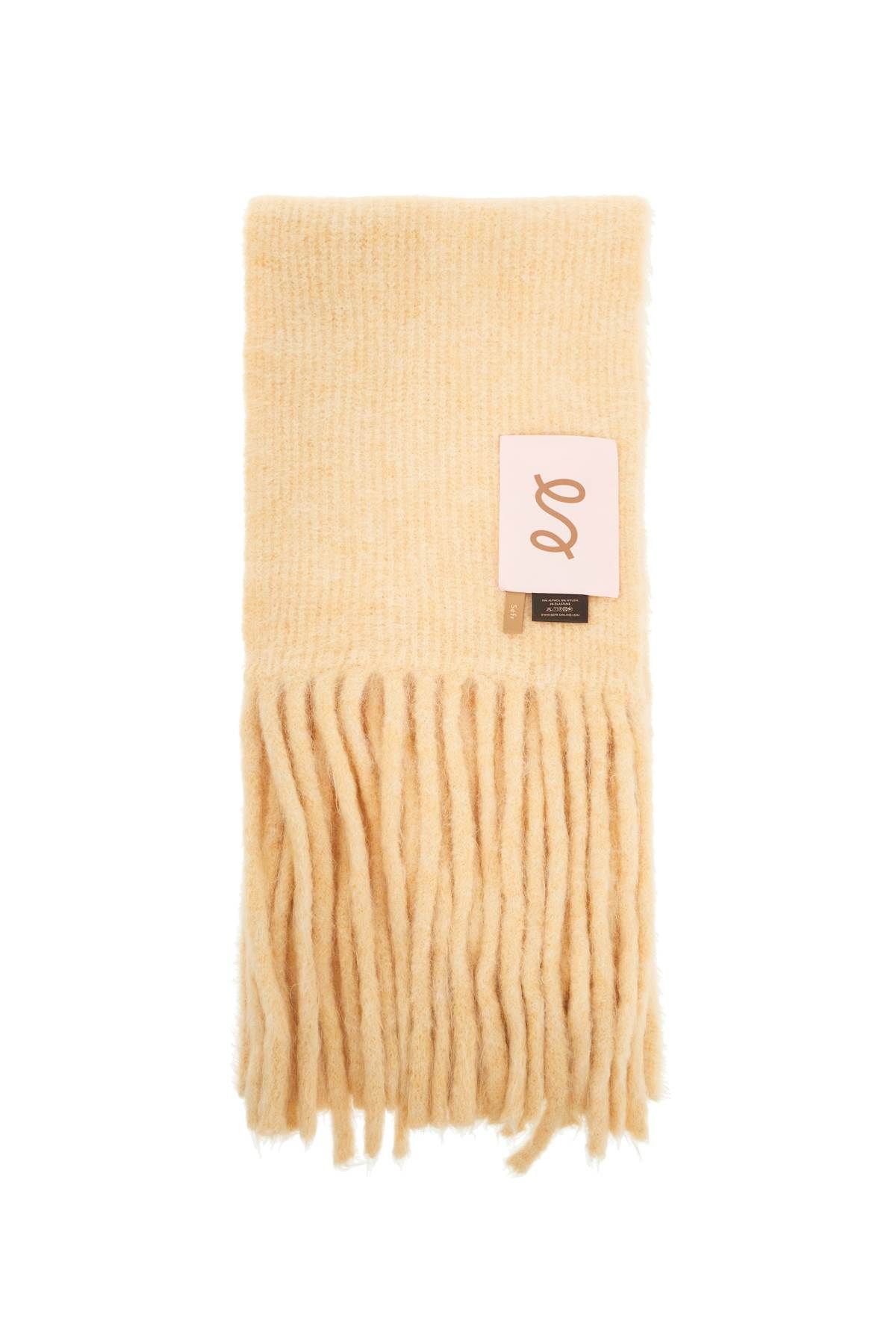 Shop Séfr Fuzzy Scarf In Yellow