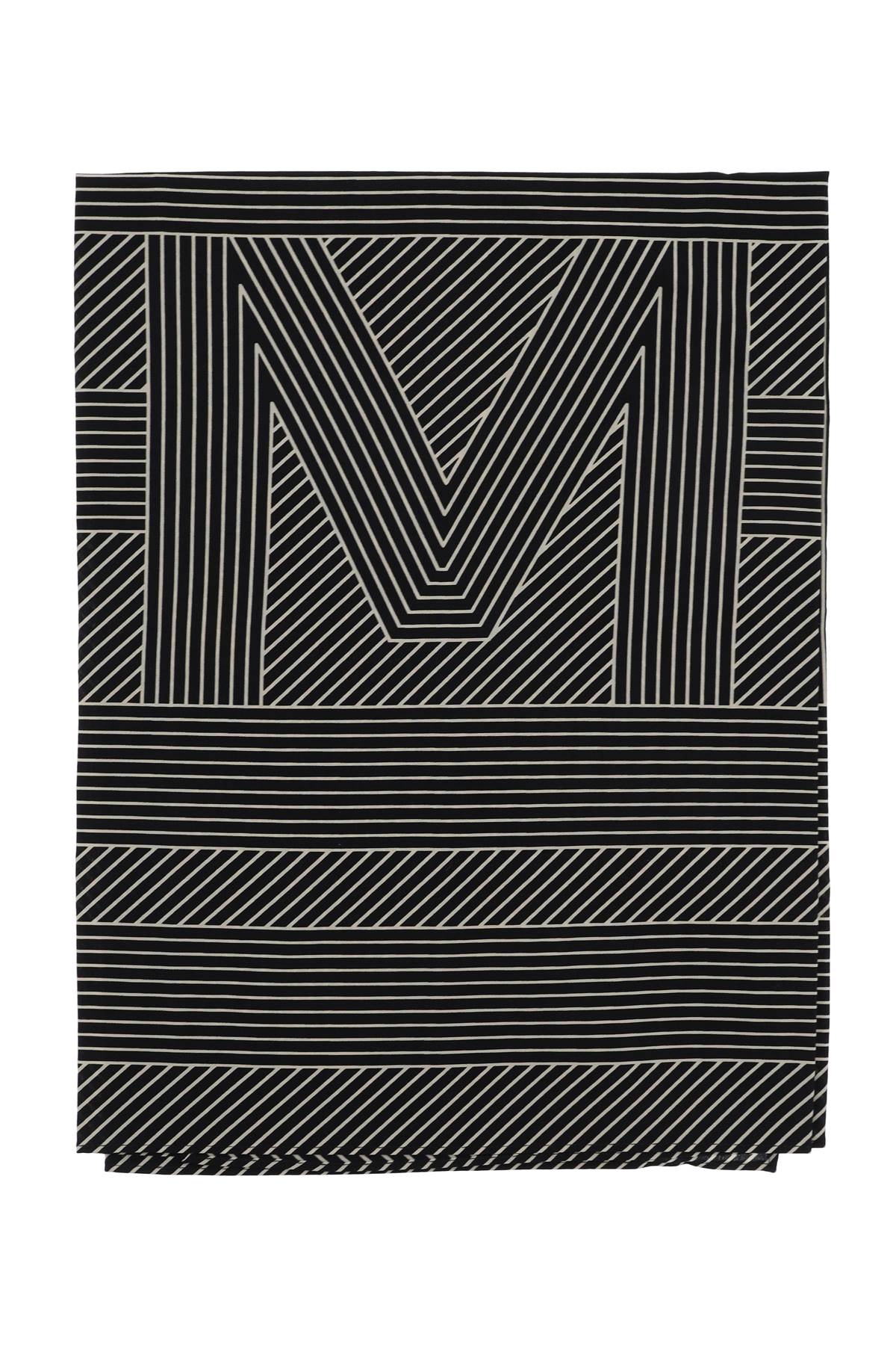 Shop Totême Silk Monogram Striped Scar In Black
