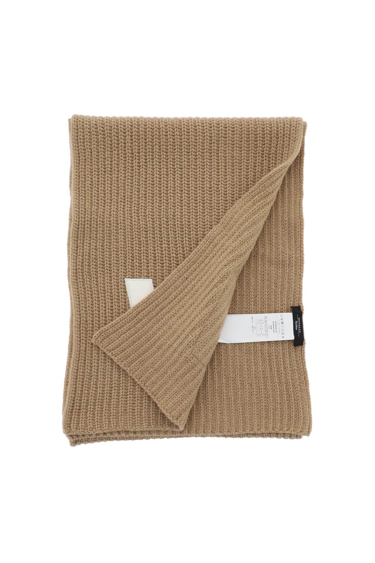 Shop Weekend Max Mara Virgin Wool Scarf In Beige