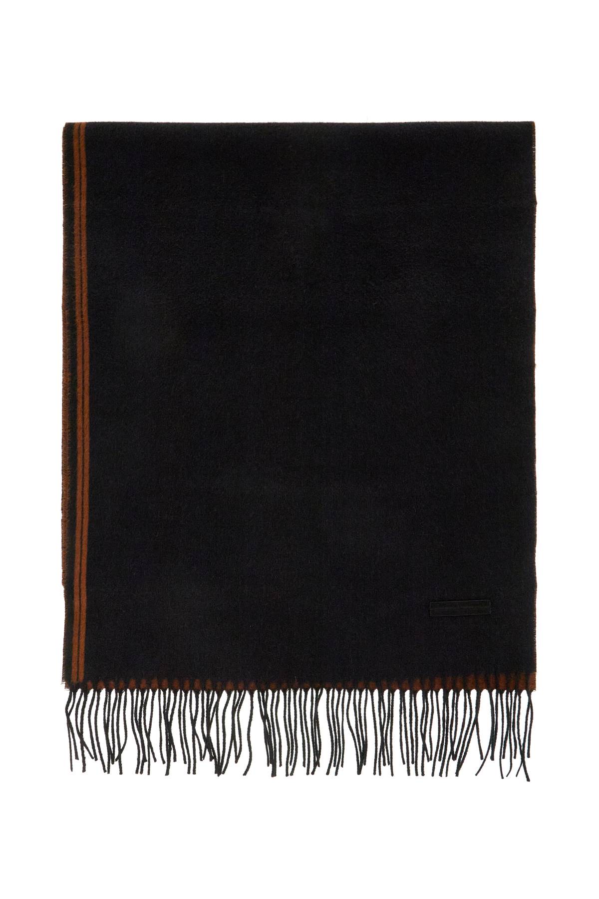 Shop Zegna Silk Scarf In Six In Black