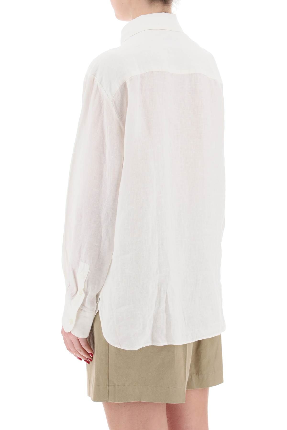 Shop Apc Linen Sela Shirt For In White