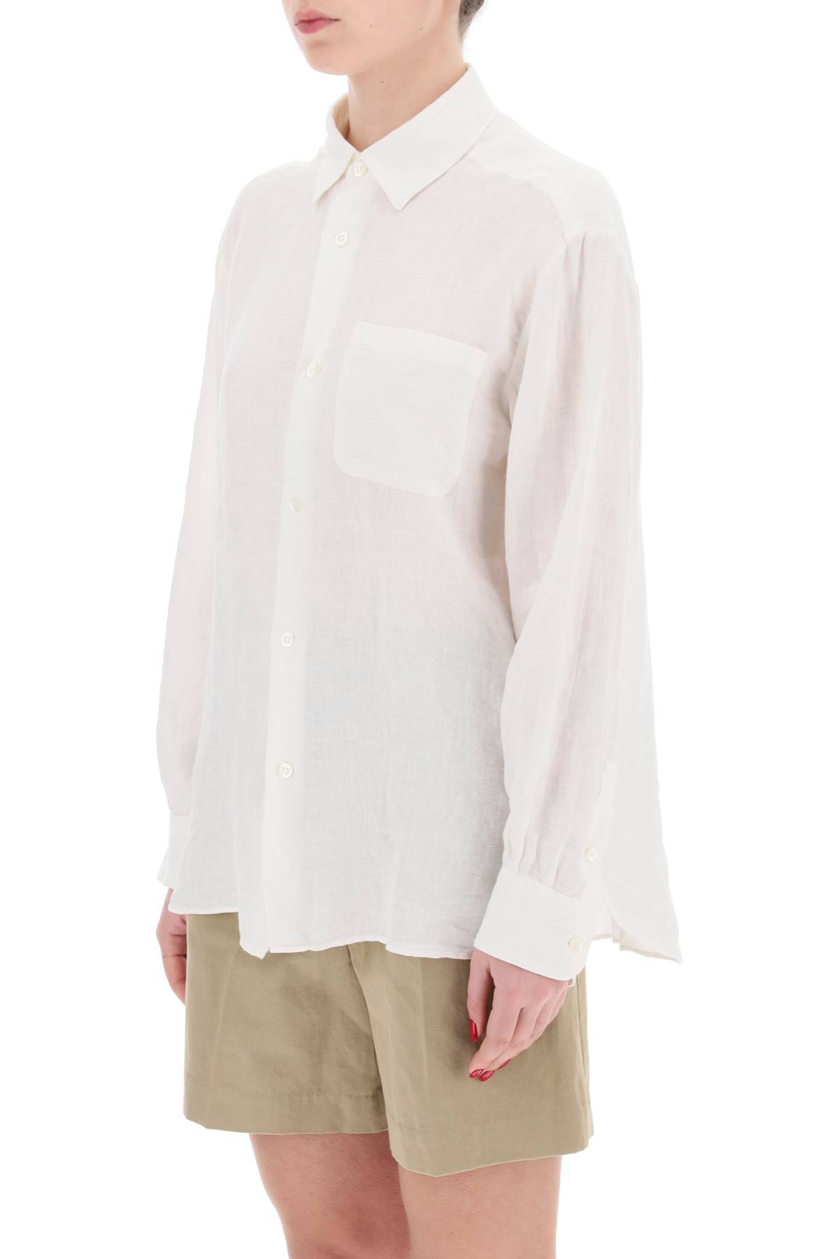 Shop Apc Linen Sela Shirt For In White