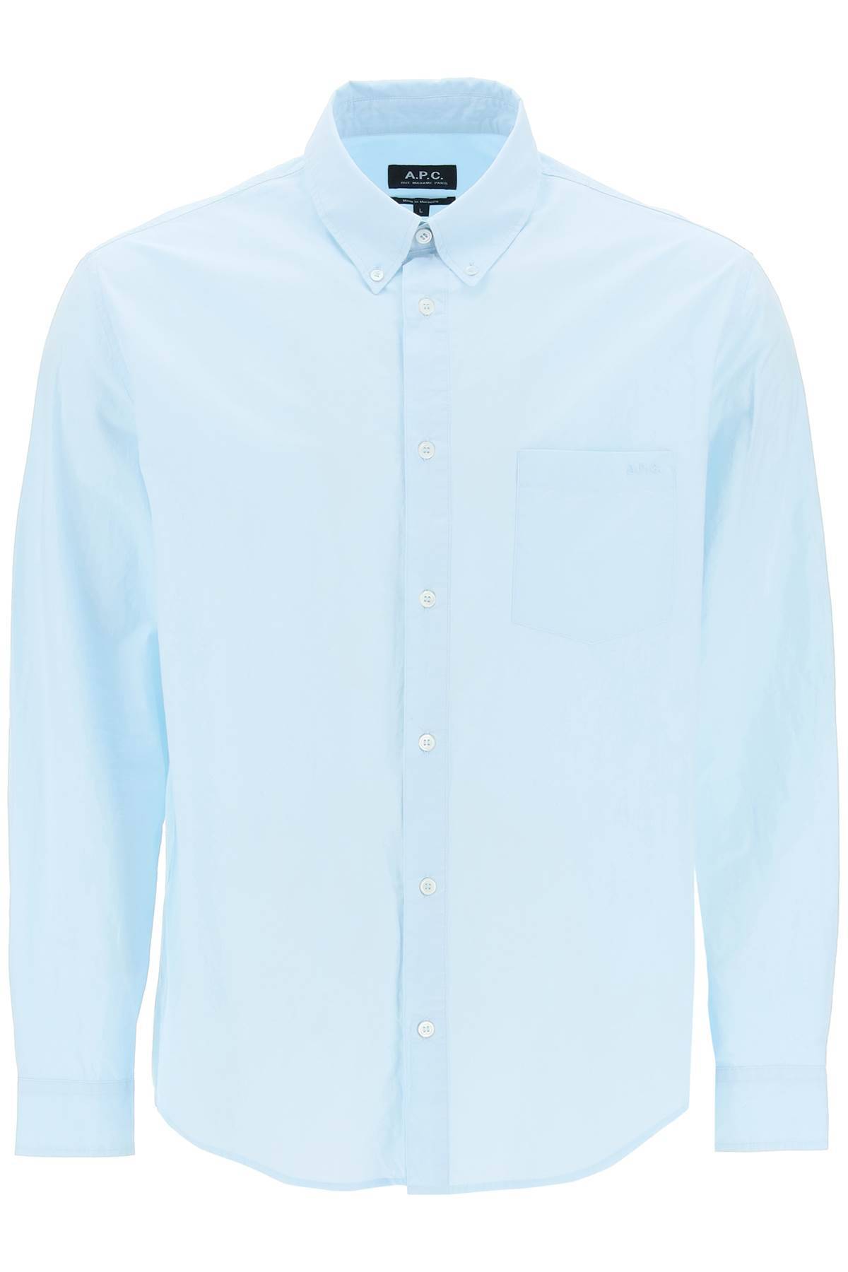Shop Apc Edouard Button-down Shirt In Light Blue