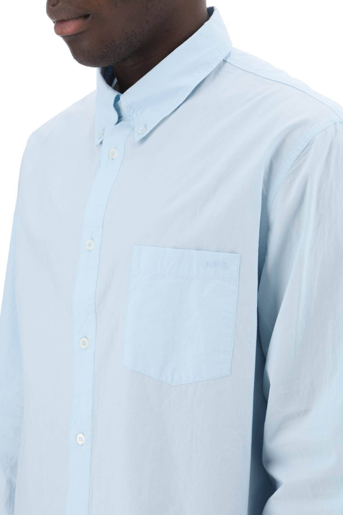 Shop Apc Edouard Button-down Shirt In Light Blue