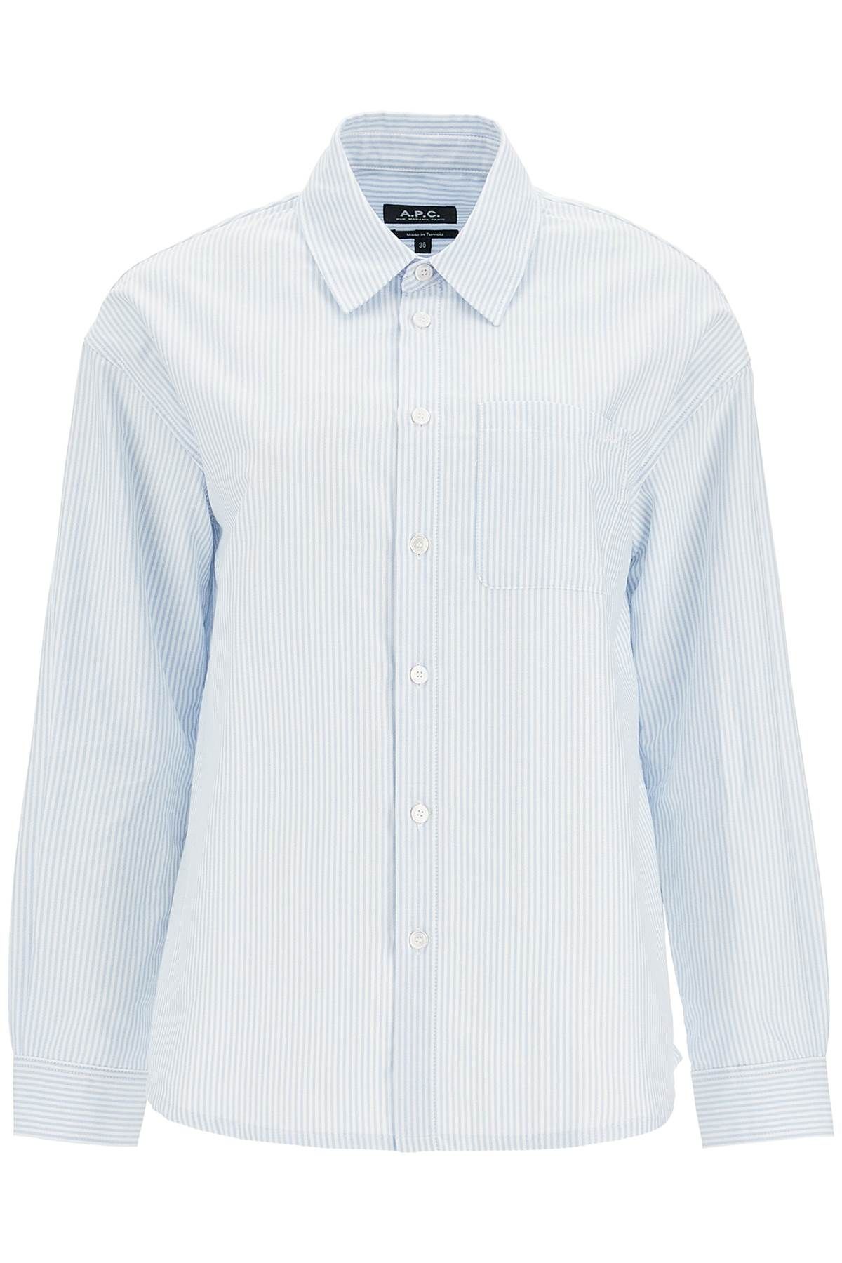 Shop Apc Striped Boyfriend Shirt In White