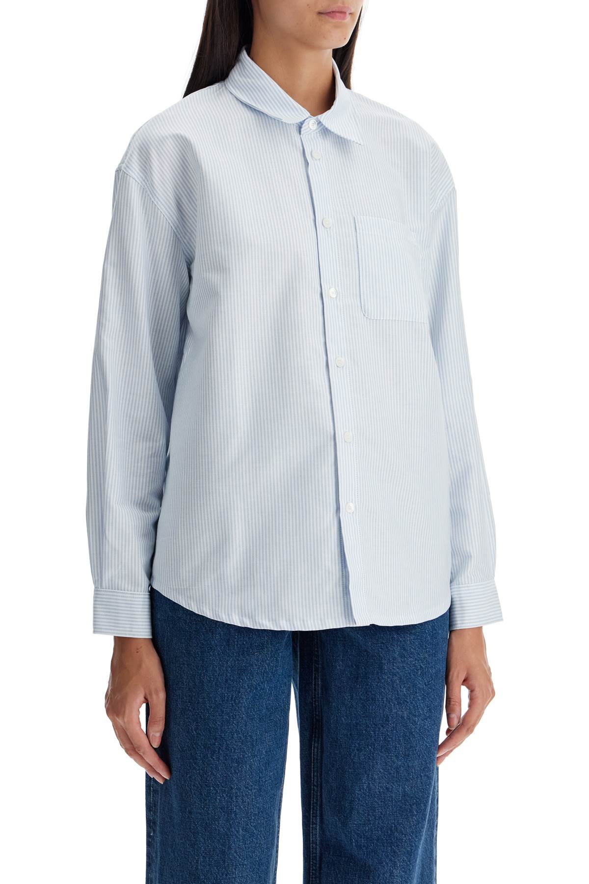 Shop Apc Striped Boyfriend Shirt In White