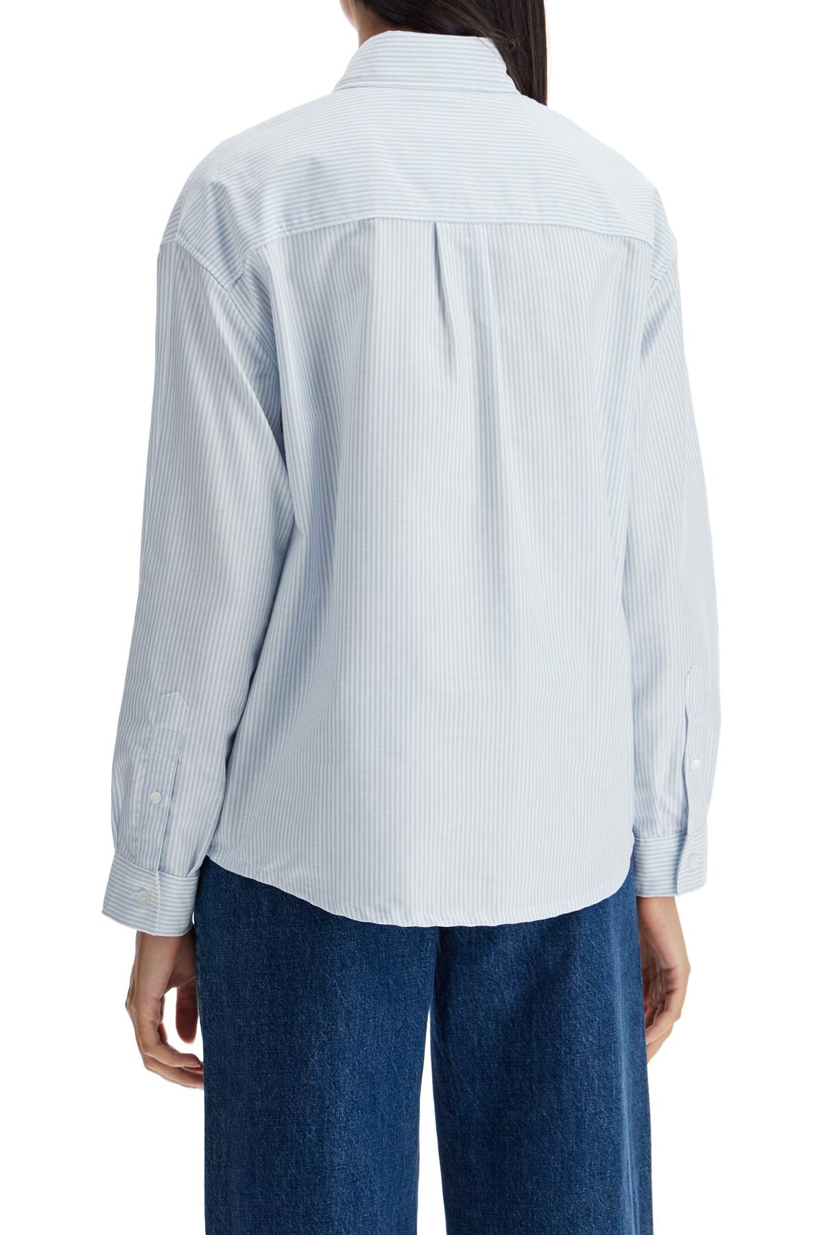 Shop Apc Striped Boyfriend Shirt In White