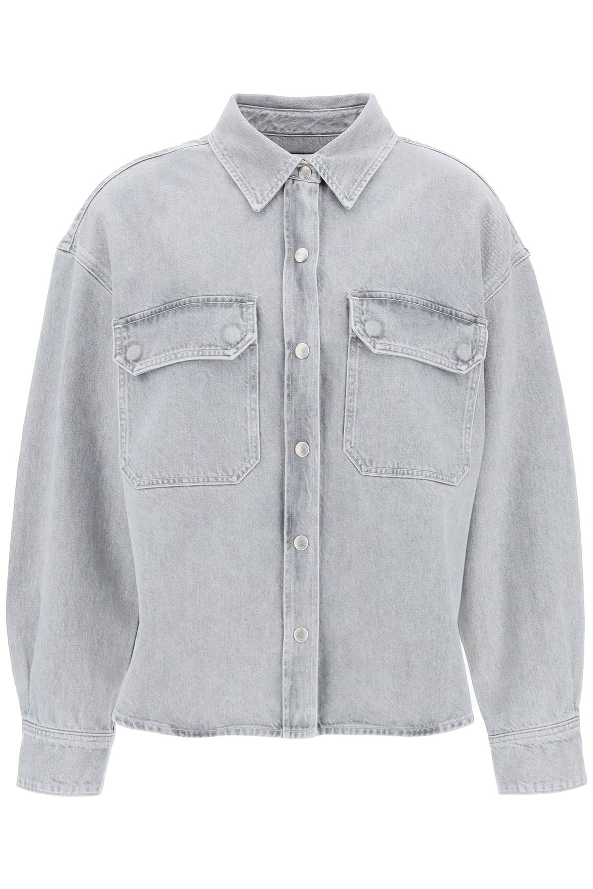 Shop Agolde Gwen Denim Shirt For Women In Grey