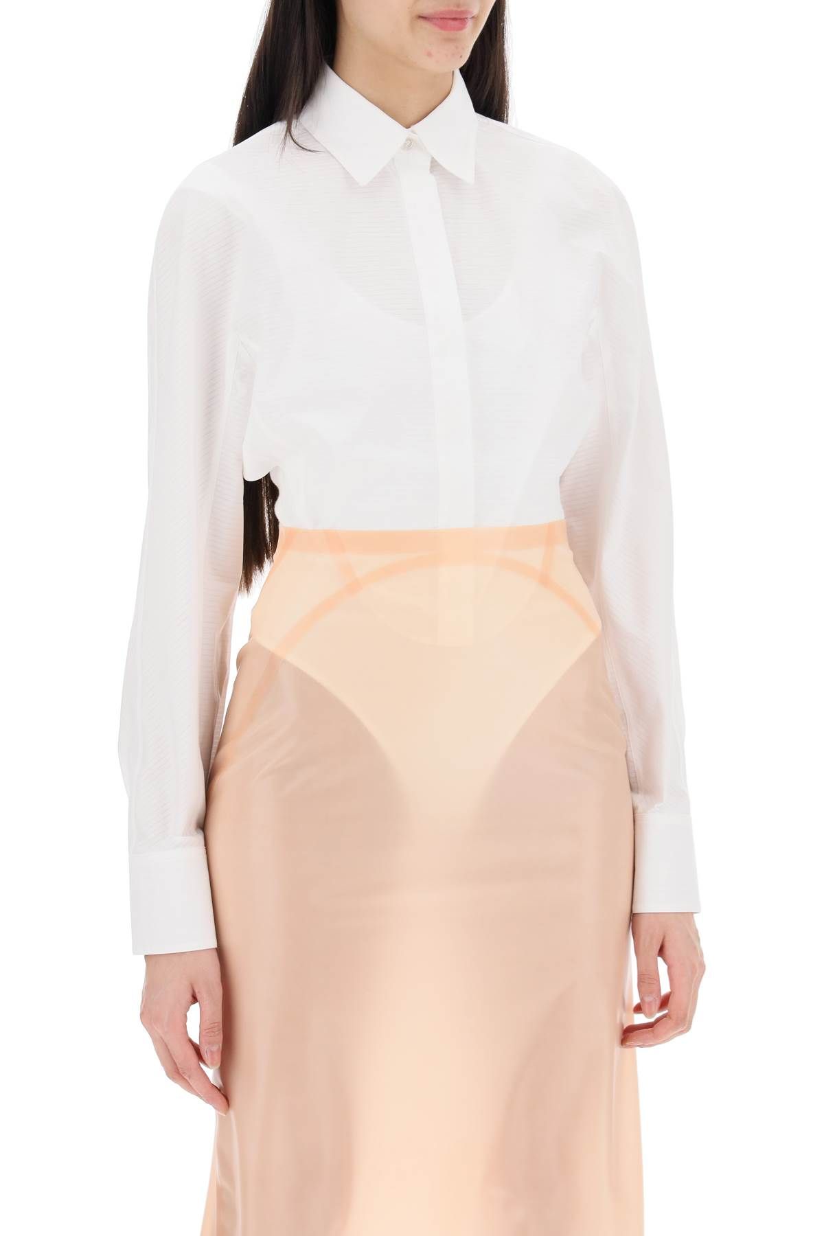 Shop Alaïa Layered Shirt Body For In White