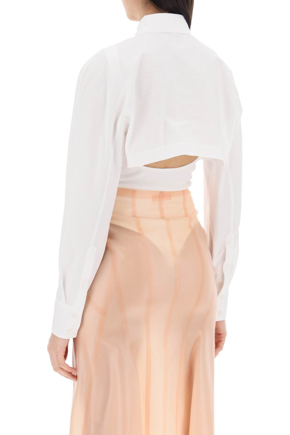 Shop Alaïa Layered Shirt Body For In White