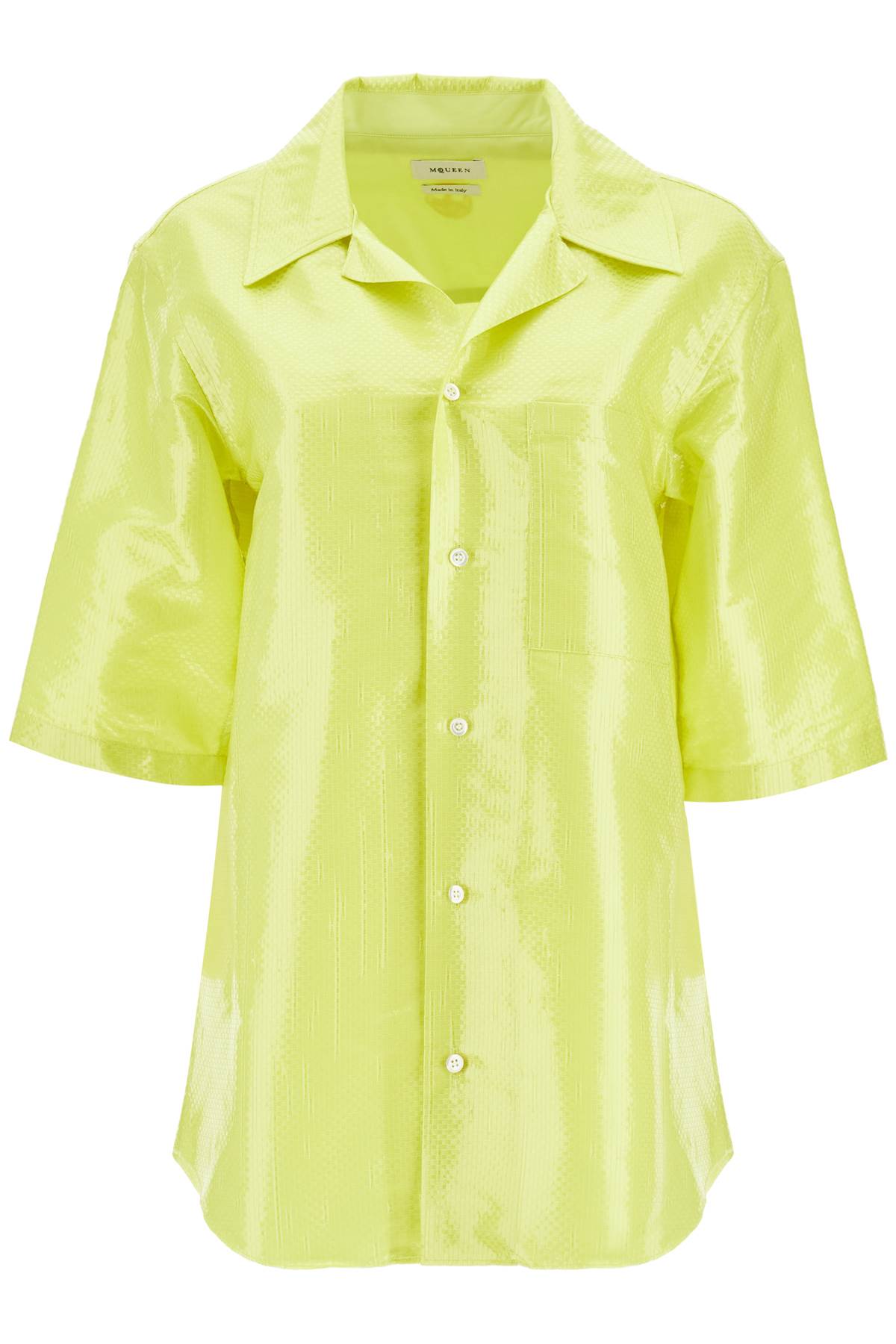 Shop Alexander Mcqueen Short-sleeved Canvas Tarp Shirt. In Yellow